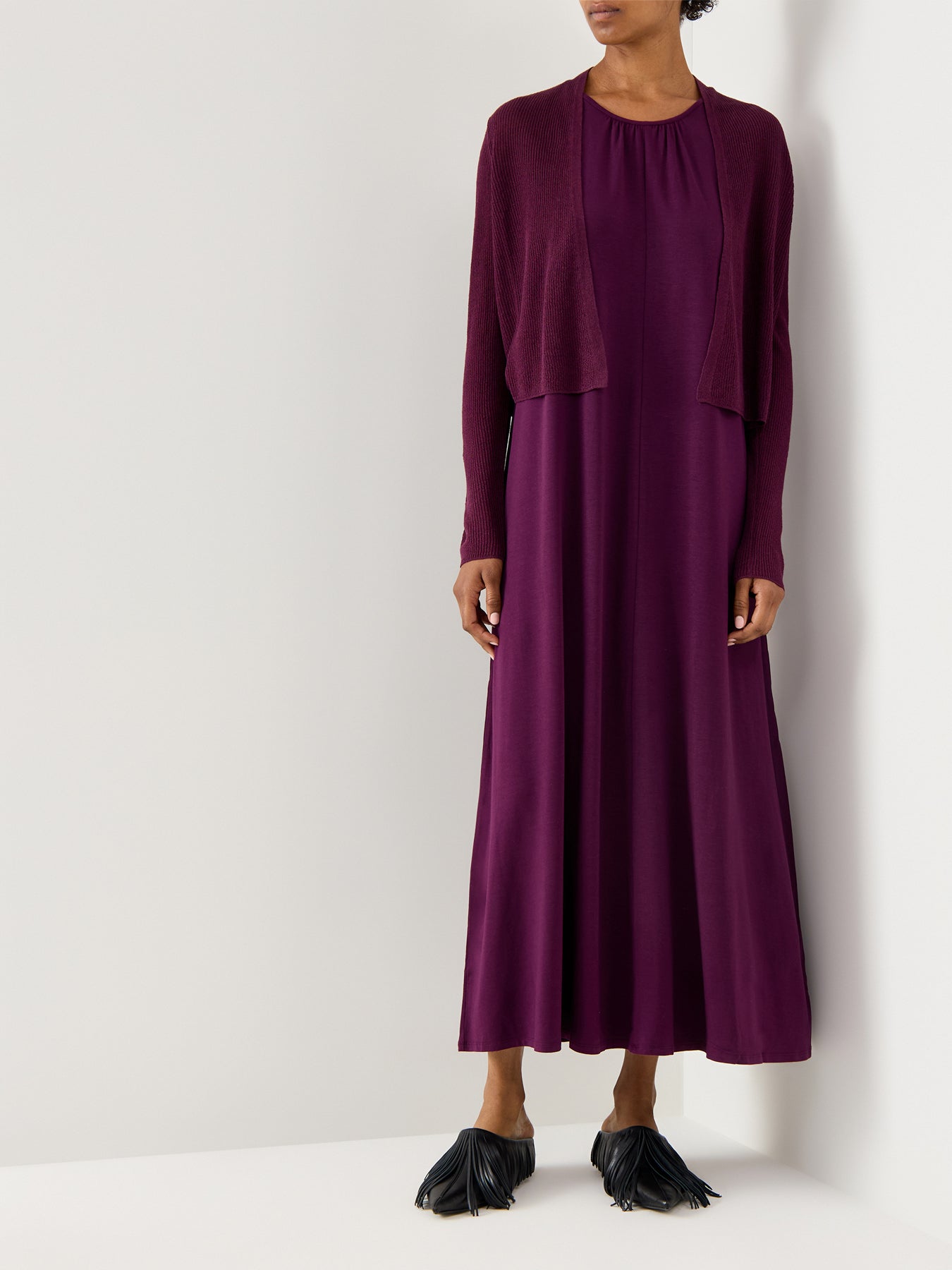 Cardigan Linen Cotton Purple