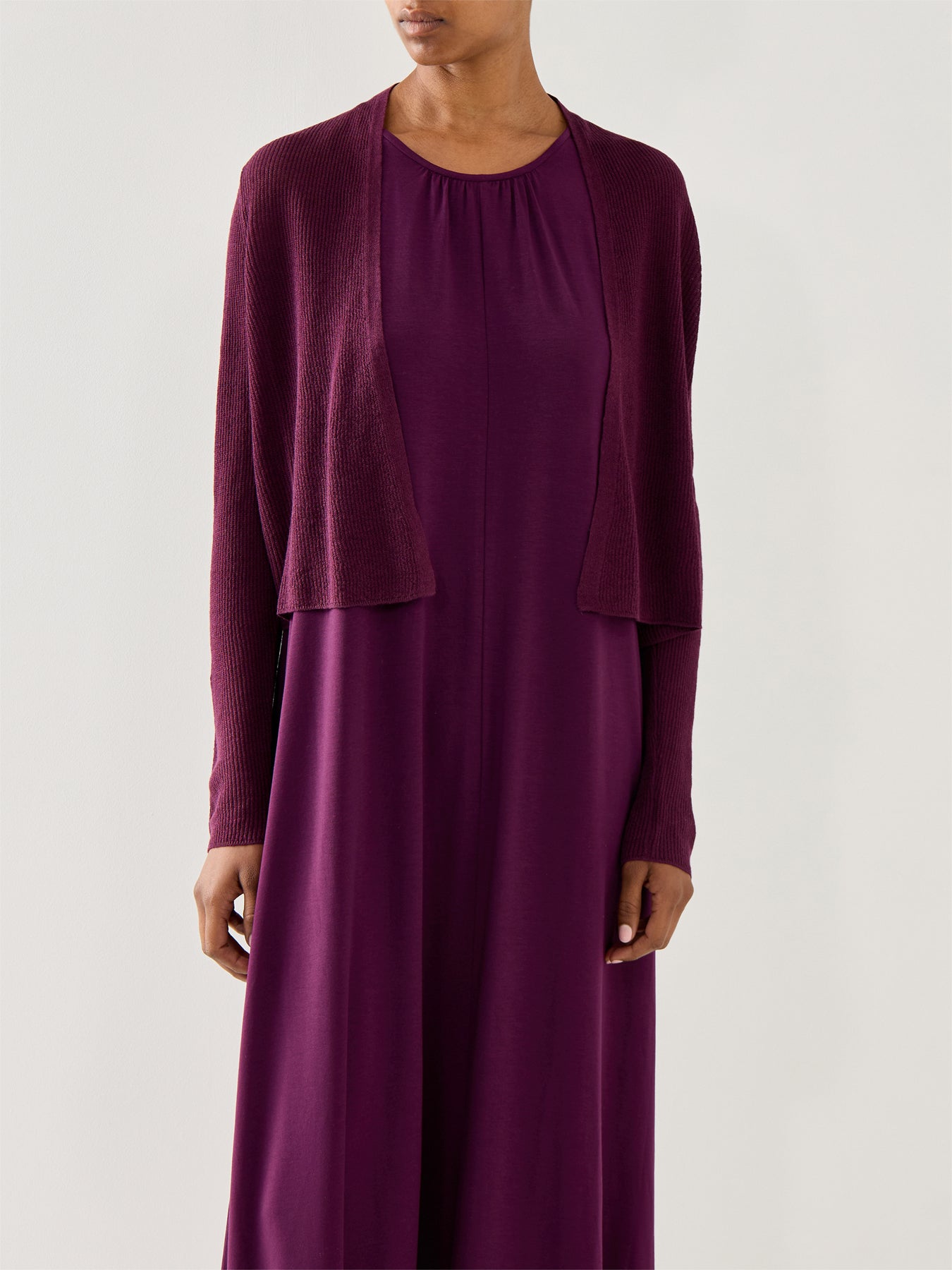 Cardigan Linen Cotton Purple