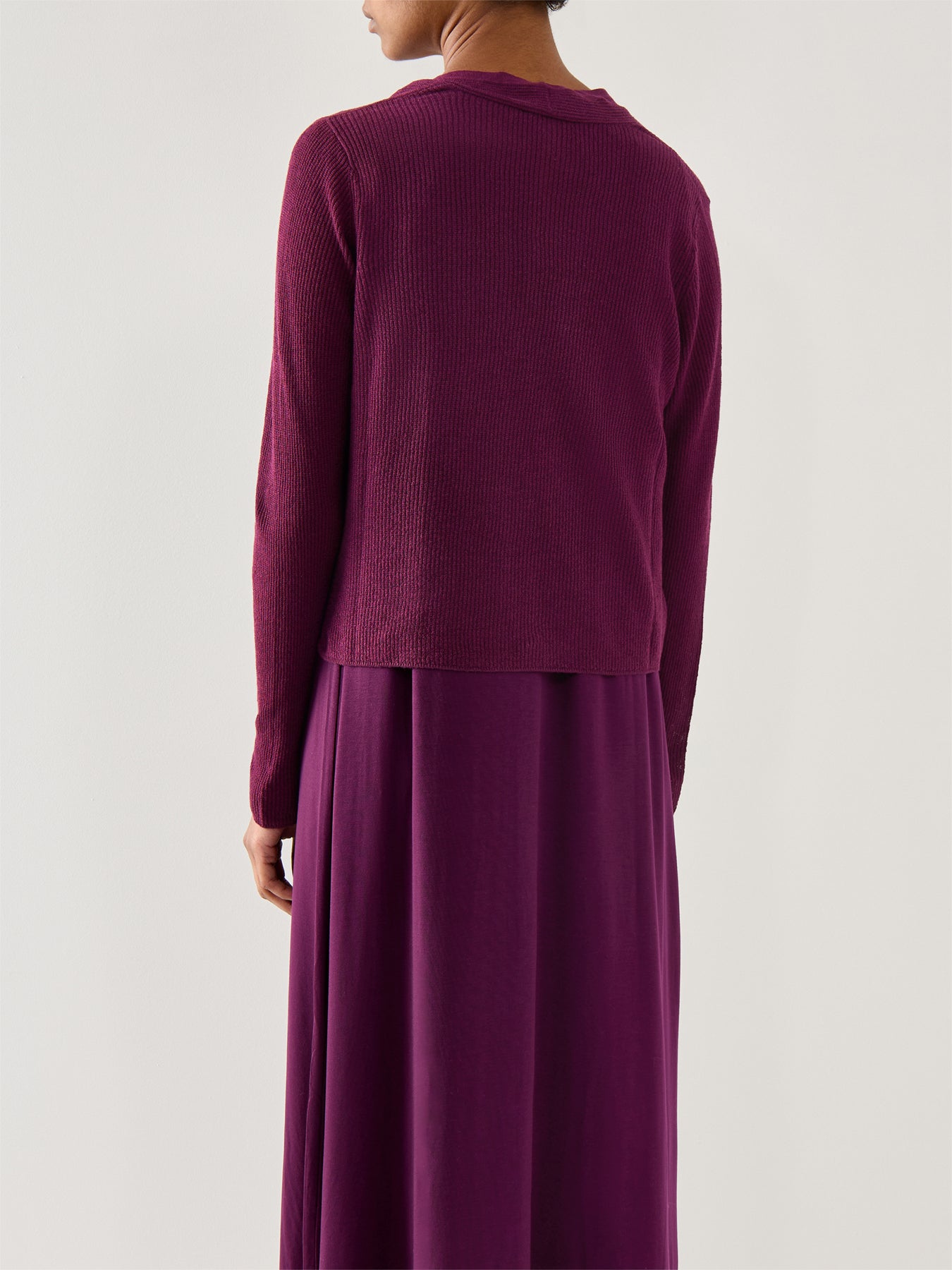 Cardigan Linen Cotton Purple