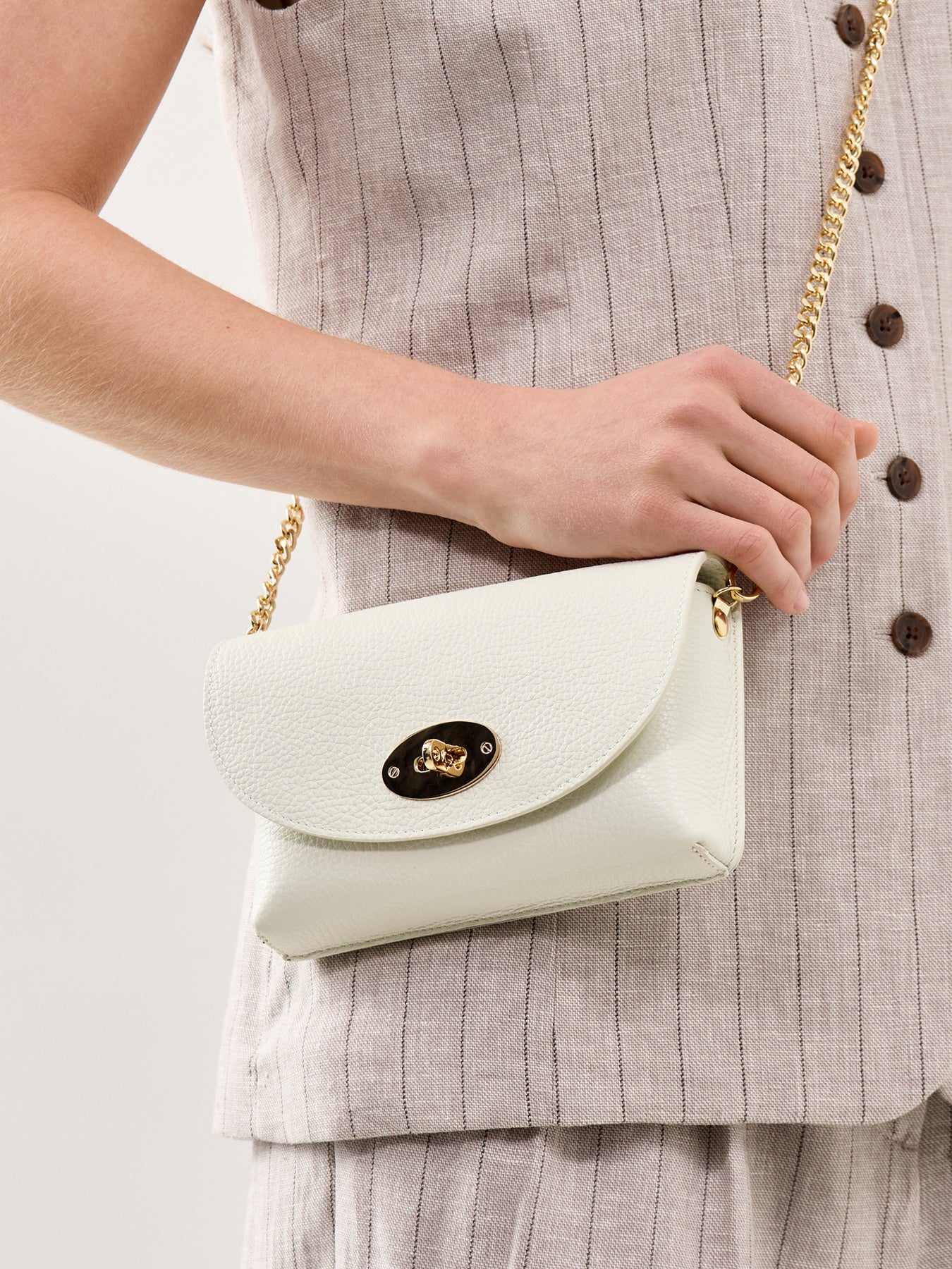 Mila Leather Phone Bag Buttermilk