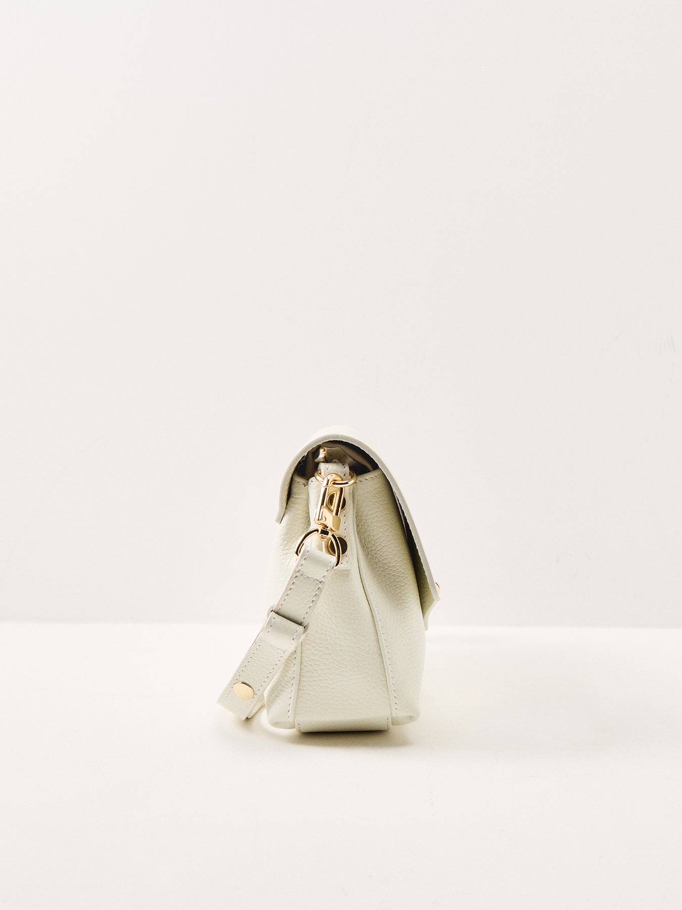 Maddie Midi Leather Bag Buttermilk
