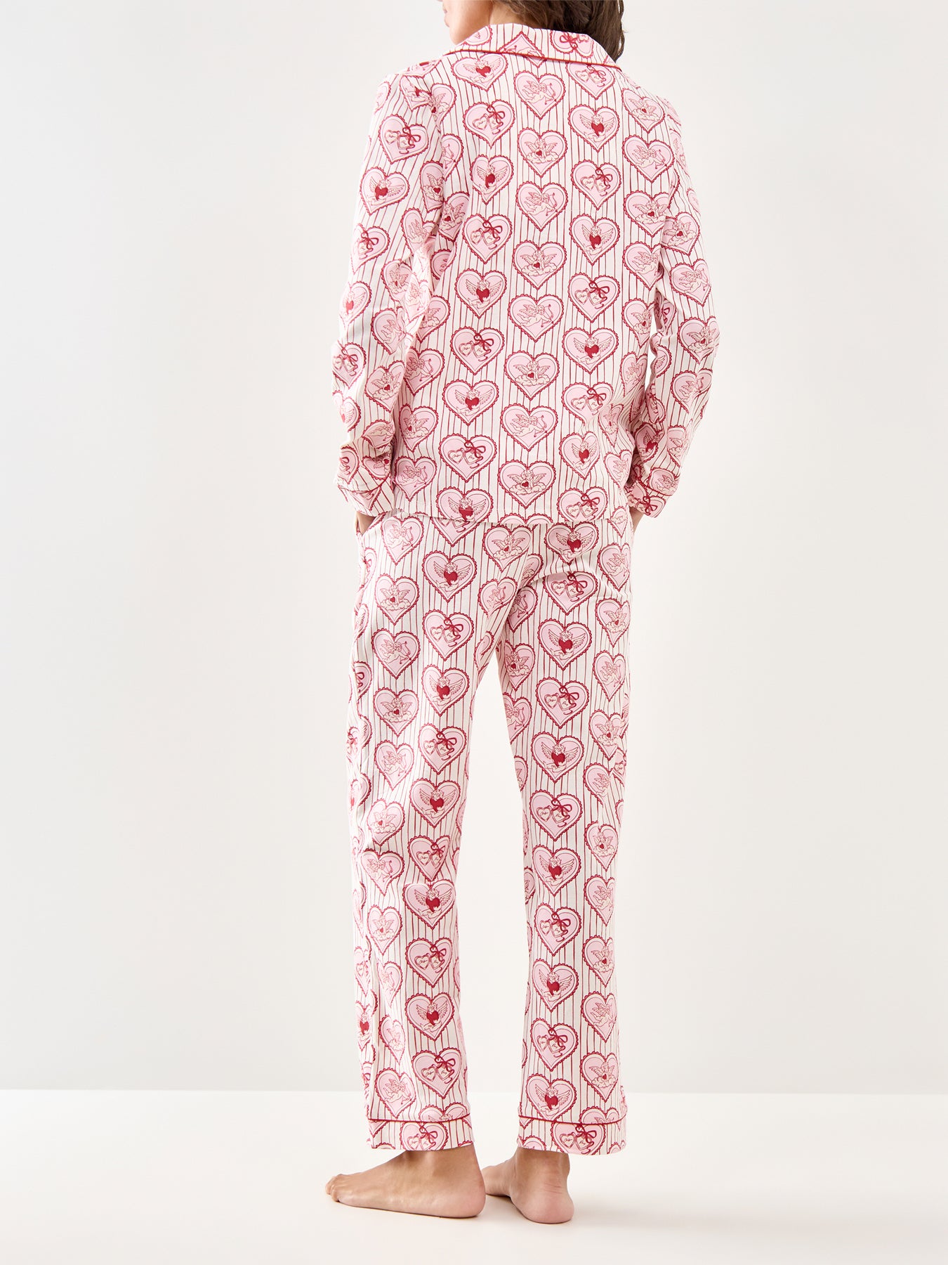 Heart Cupid Long Pyjama Set Pink