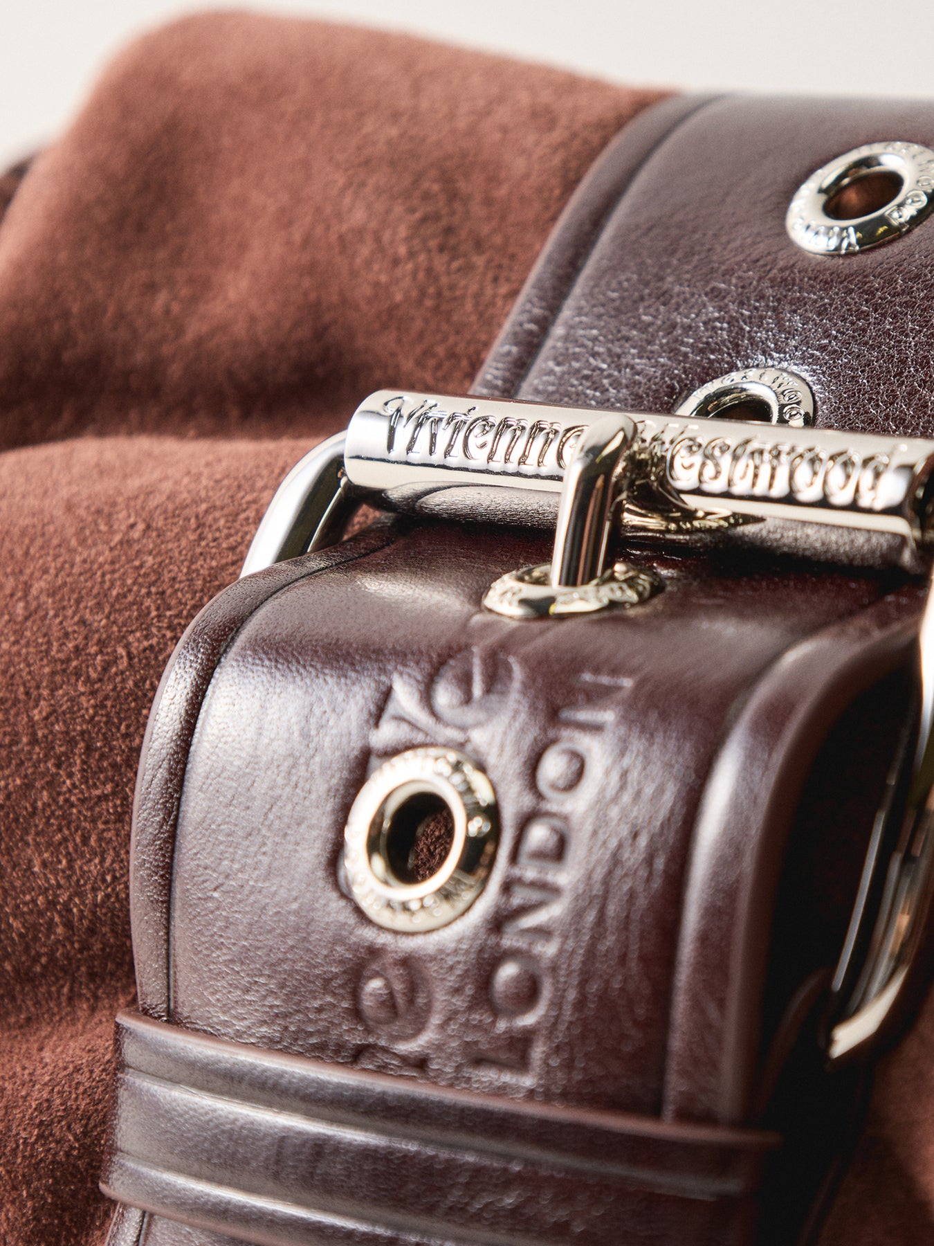 Hazel Suede Treasure Handbag Brown