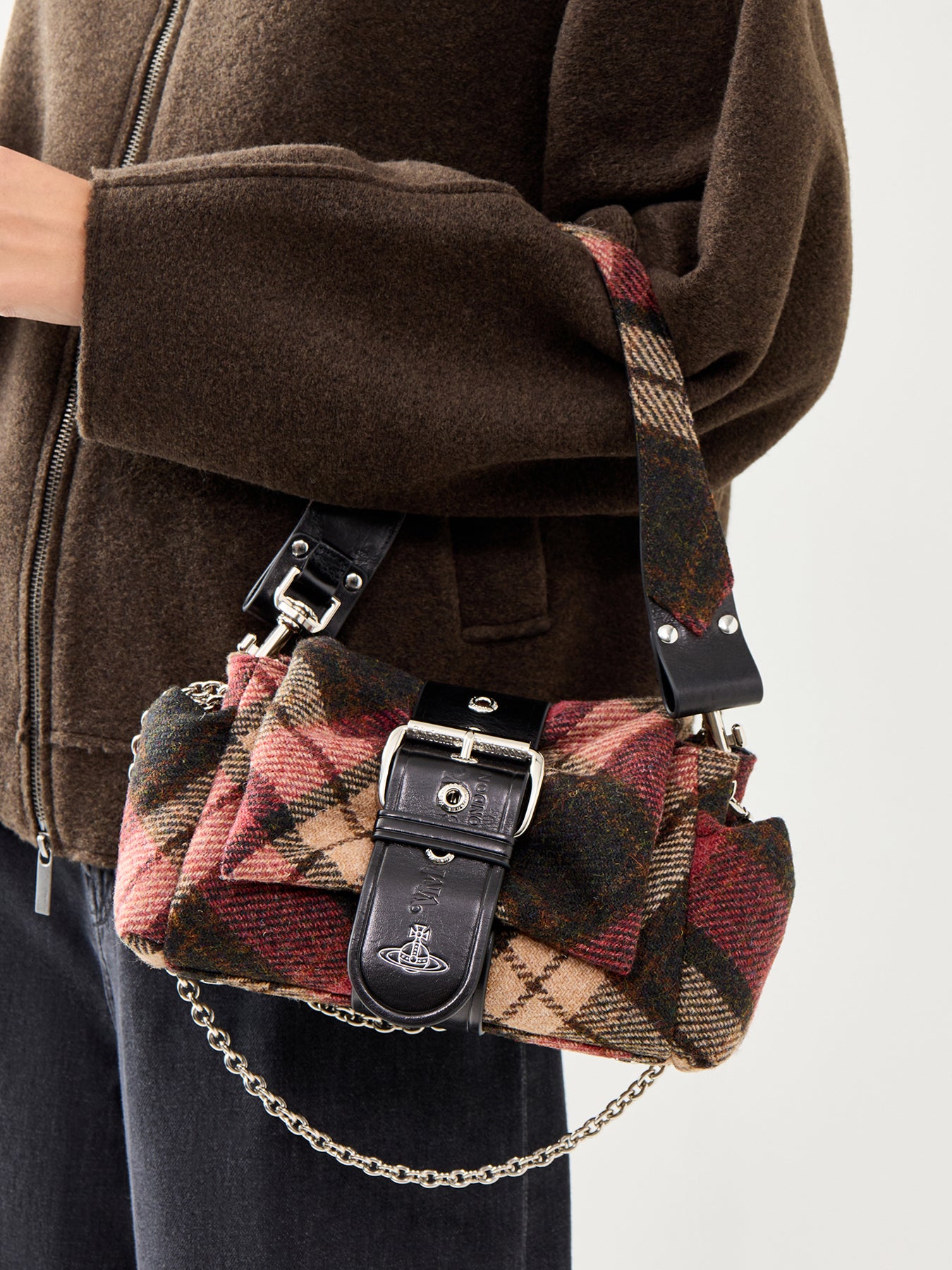 Hazel Treasure Handbag Light Check Wool