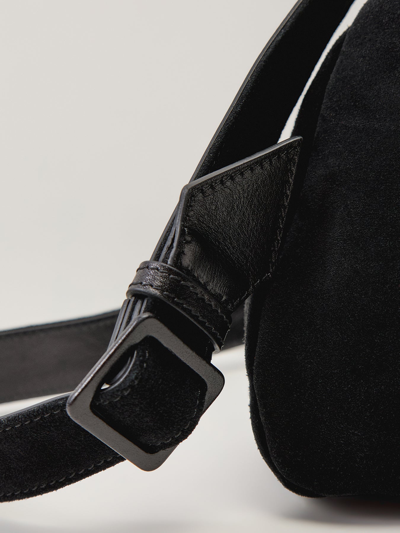 Kate Suede Shoulder Bag Black