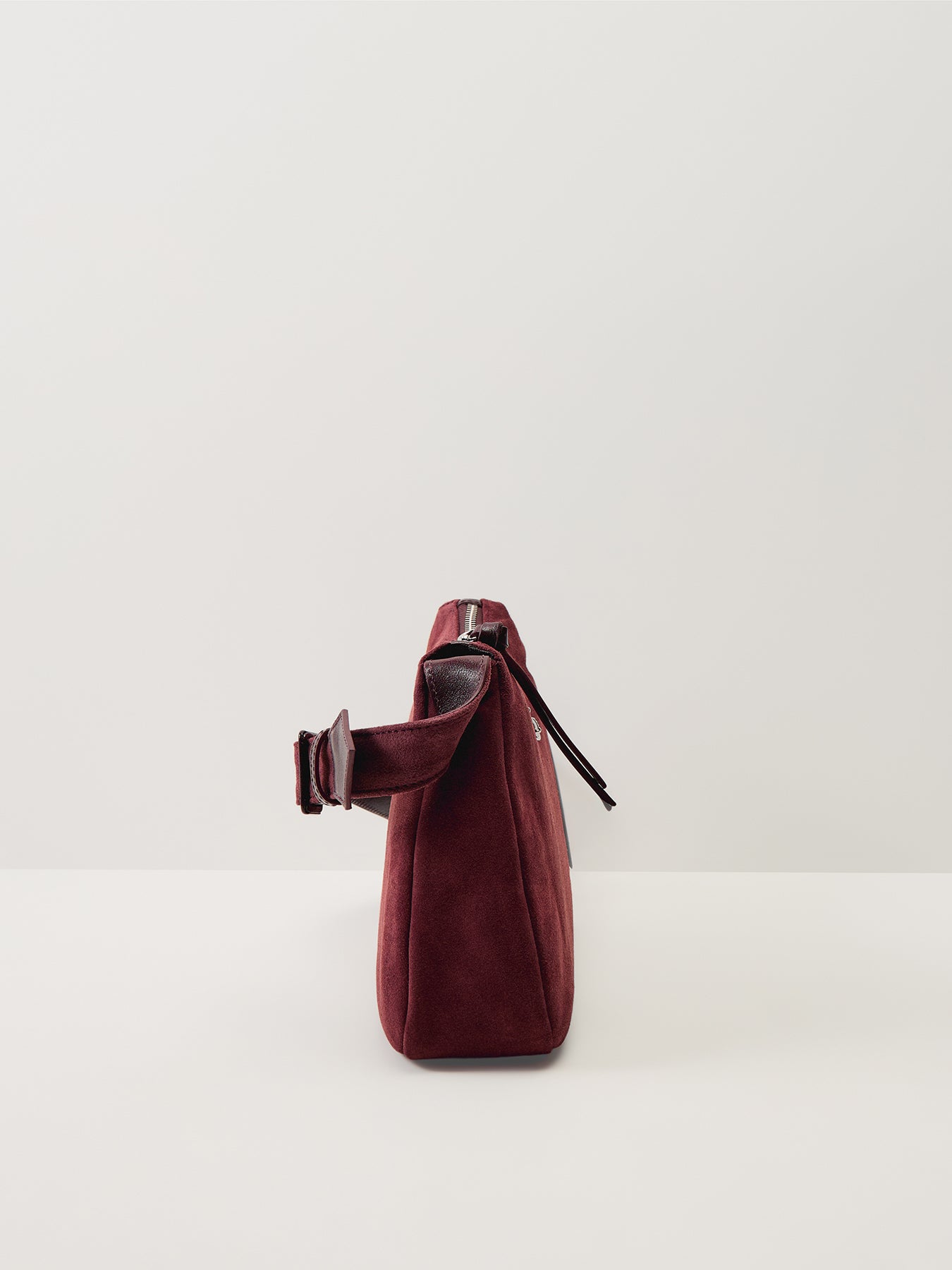 Kate Suede Shoulder Bag Burgundy