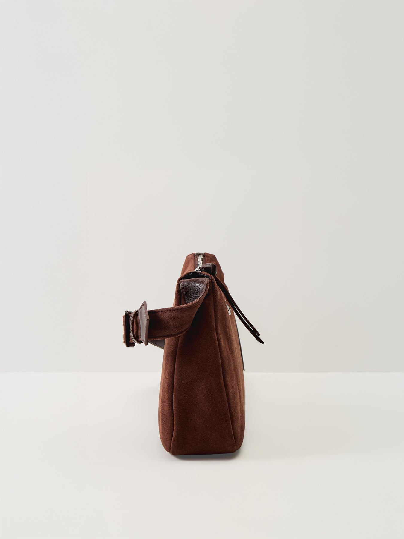 Kate Suede Shoulder Bag Chocolate Brown