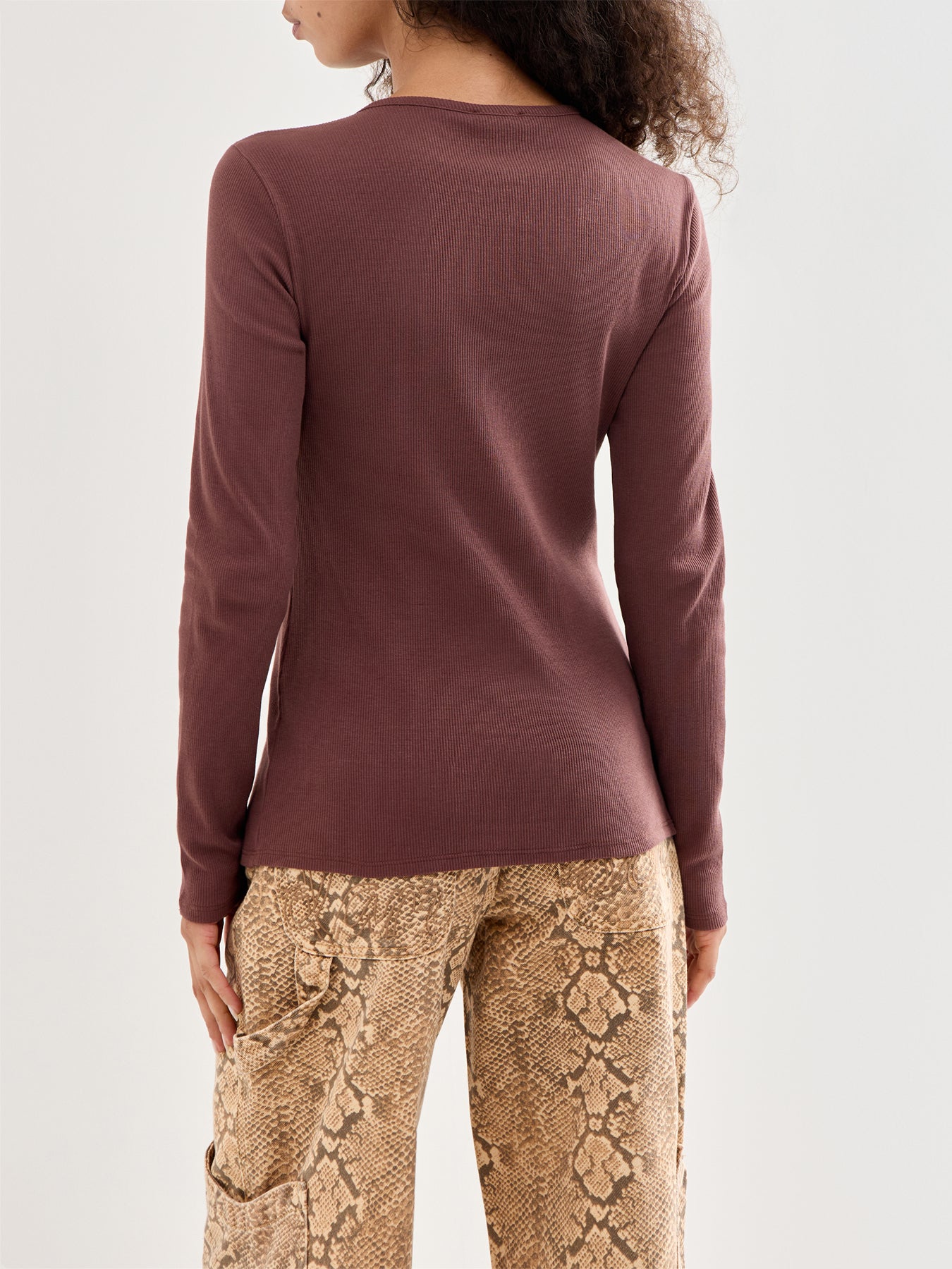 Rhea Ribbed Long Sleeves Waistcoat Top