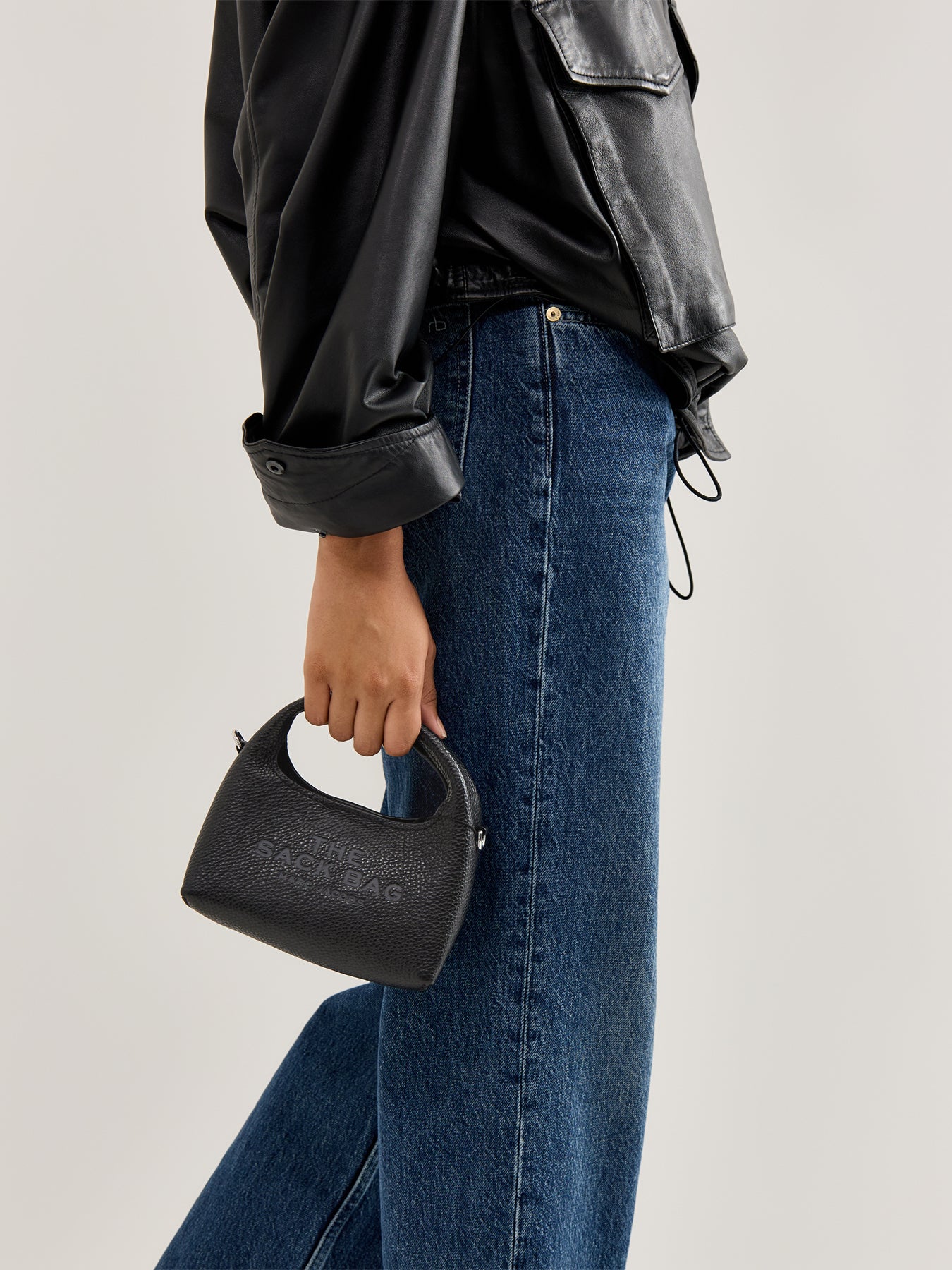 Micro Crossbody Sack Bag Black