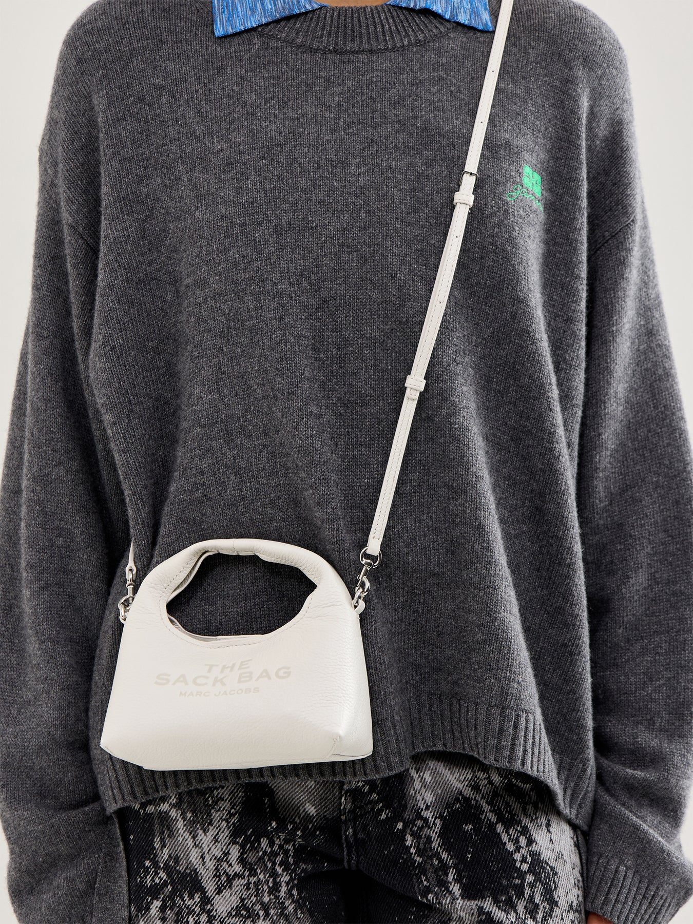 Micro Crossbody Sack Bag White