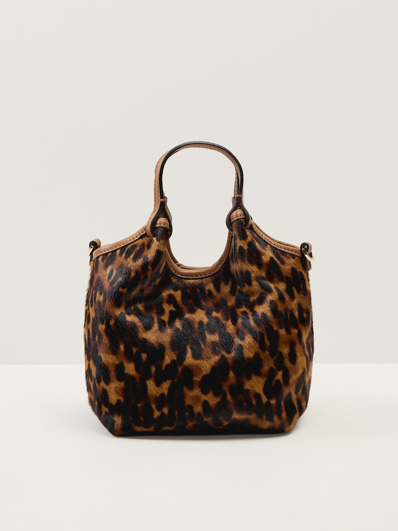 Dua Lynx Small Leather Crossbody Bag Leopard
