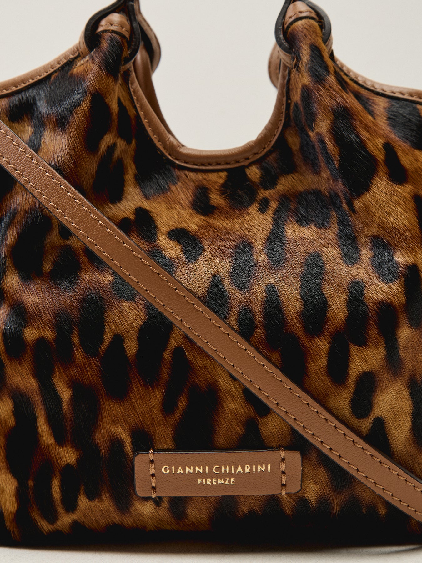 Dua Lynx Small Leather Crossbody Bag Leopard