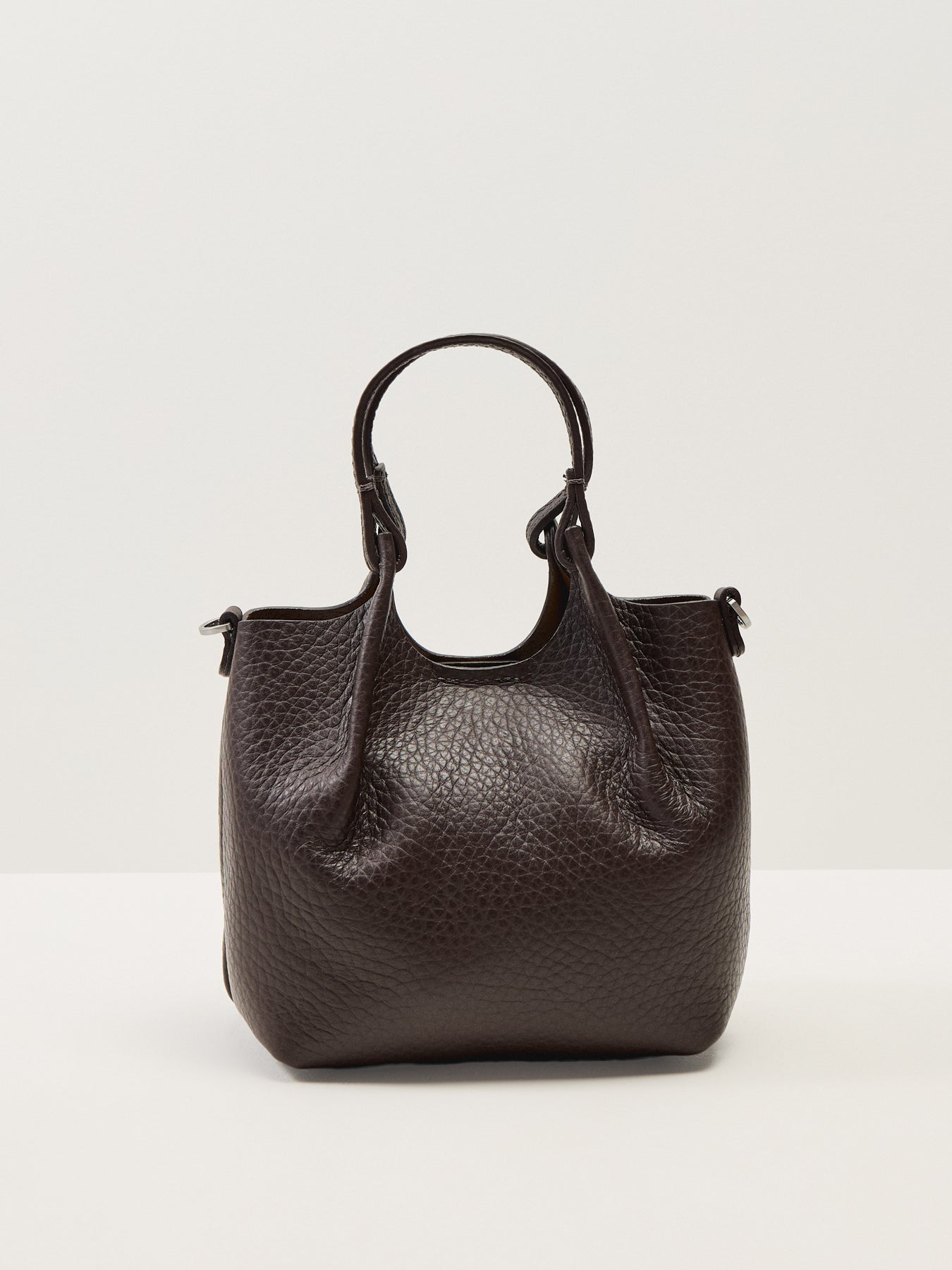 Dua Small Leather Crossbody Bag Espresso Brown