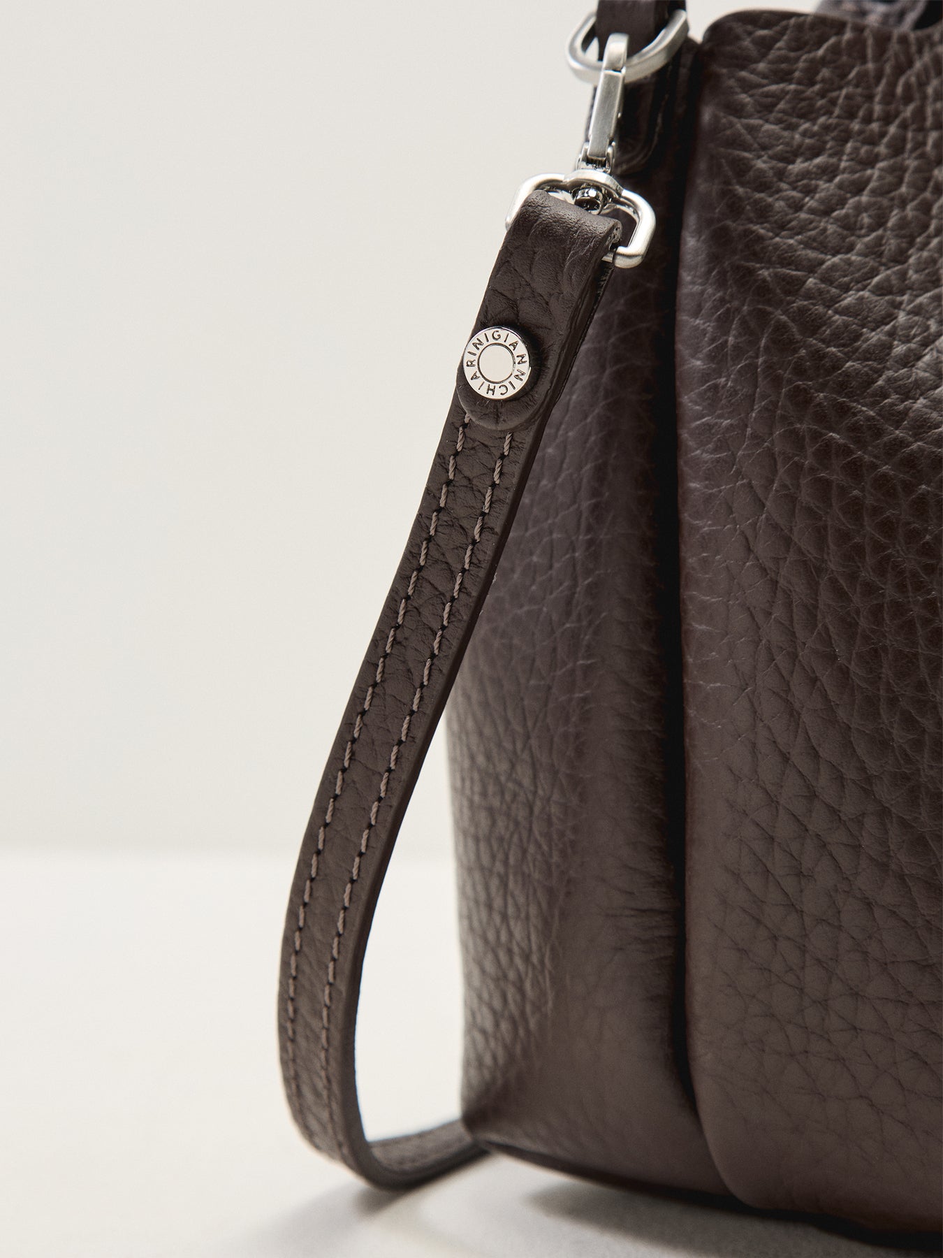 Dua Small Leather Crossbody Bag Espresso Brown