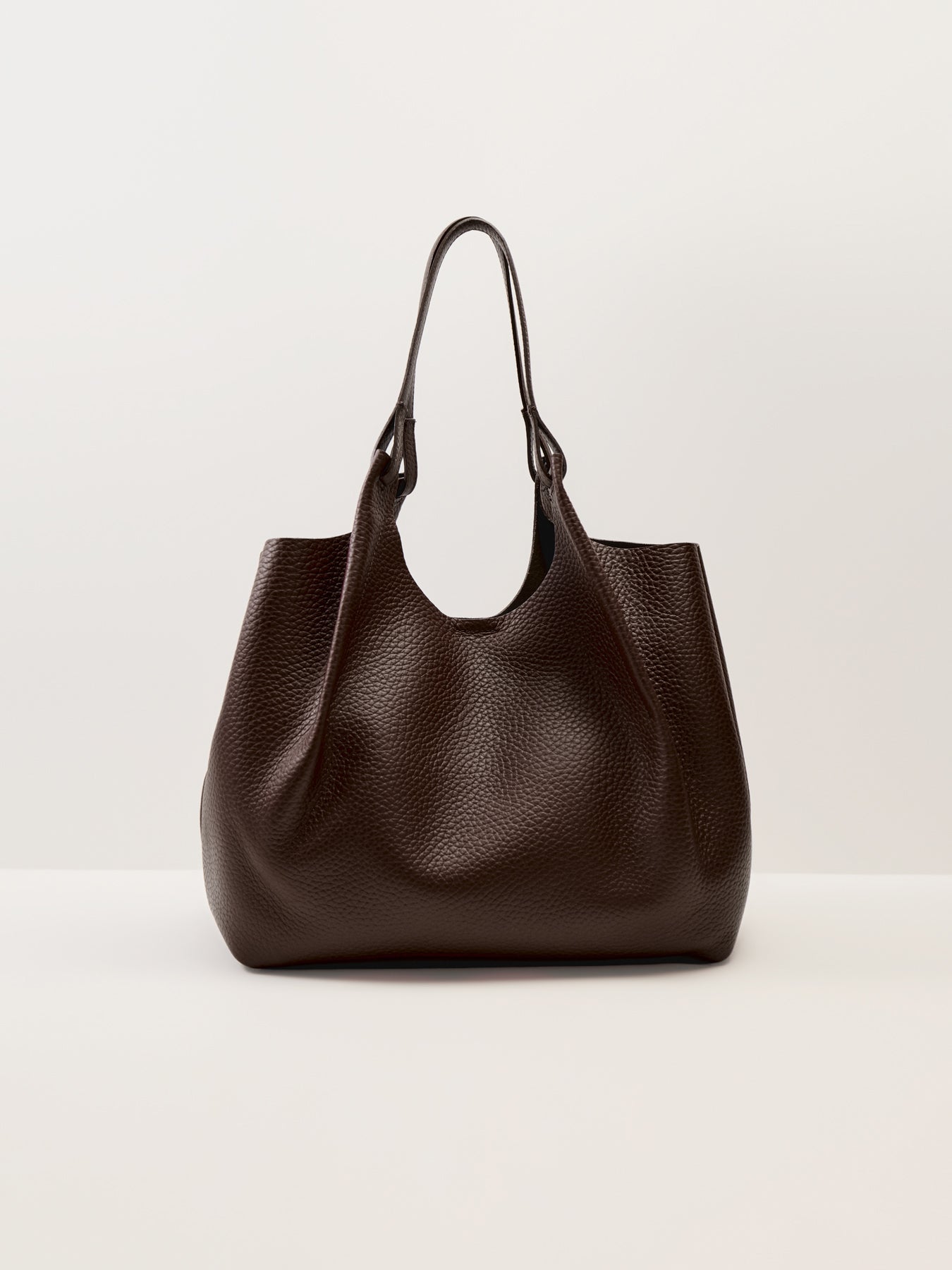 Dua Large Shoulder Leather Tote Bag Espresso Brown
