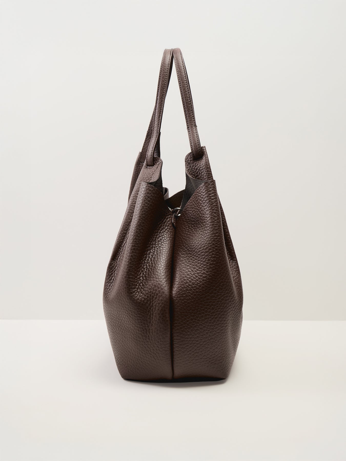 Dua Large Shoulder Leather Tote Bag Espresso Brown