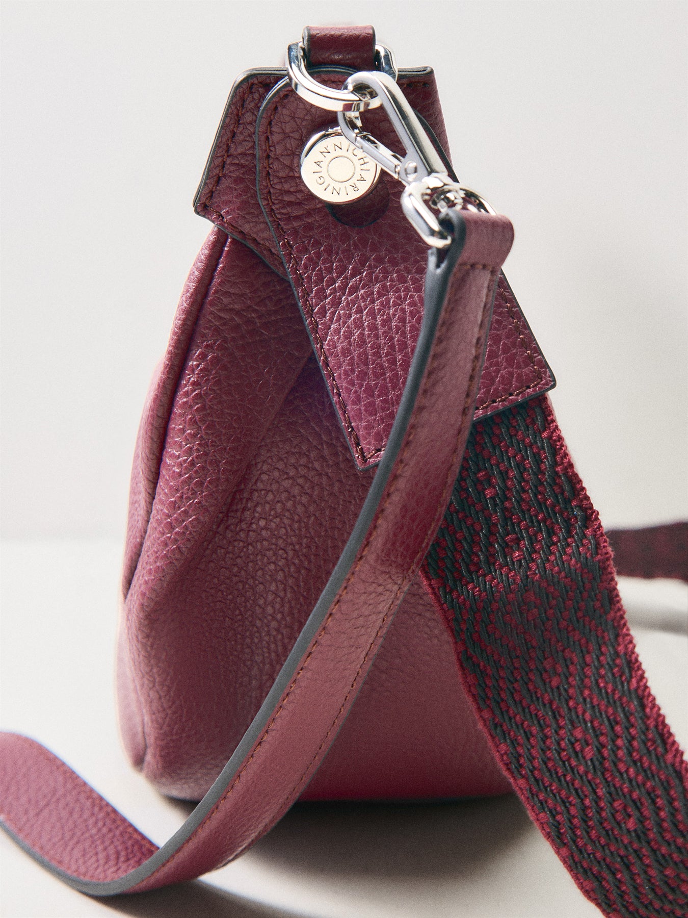 Aisha Crescent Crossbody Wine