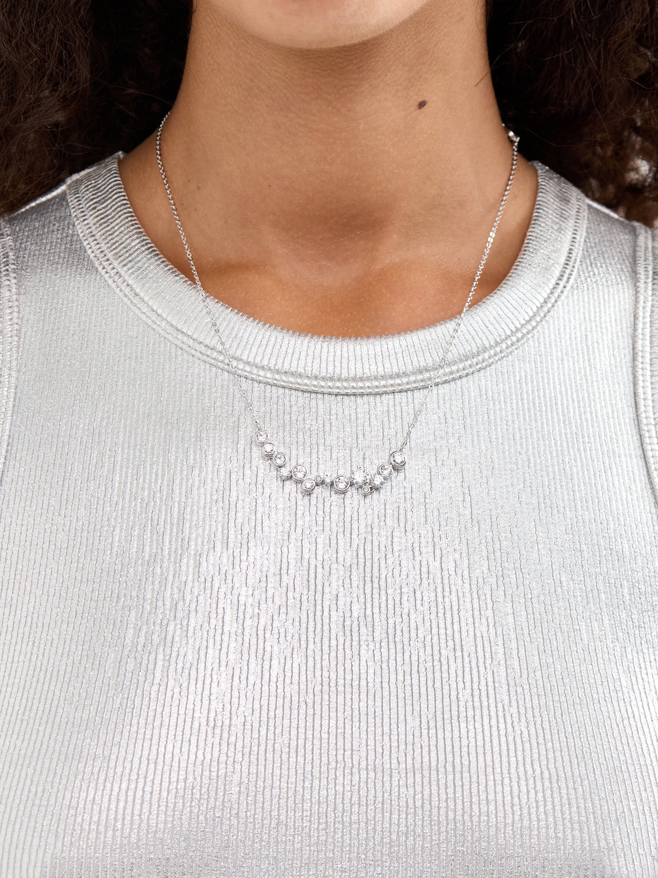 Constella Crystal Pendant Necklace Silver