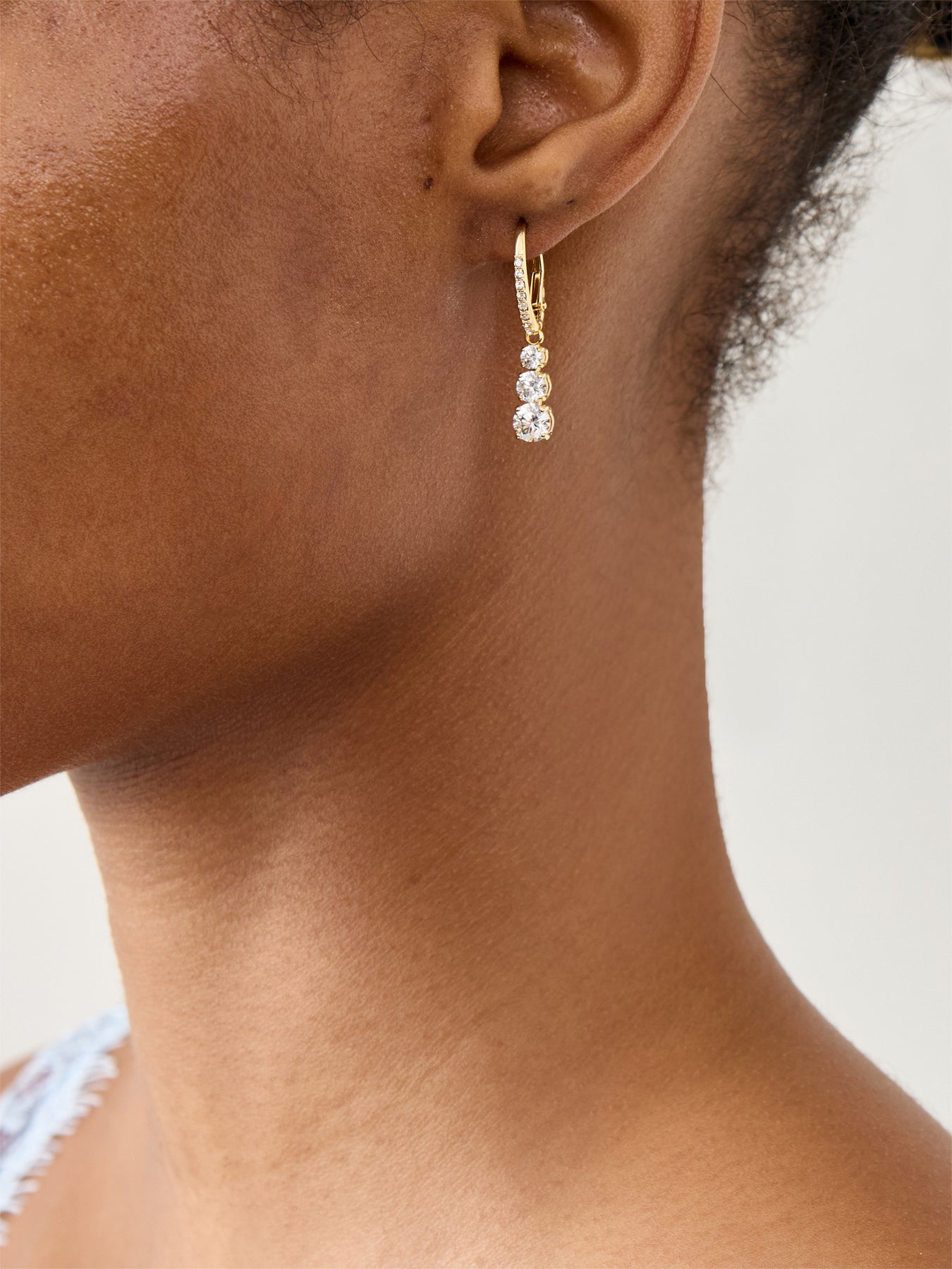 Attract Trilogy Rhodium Drop Earrings