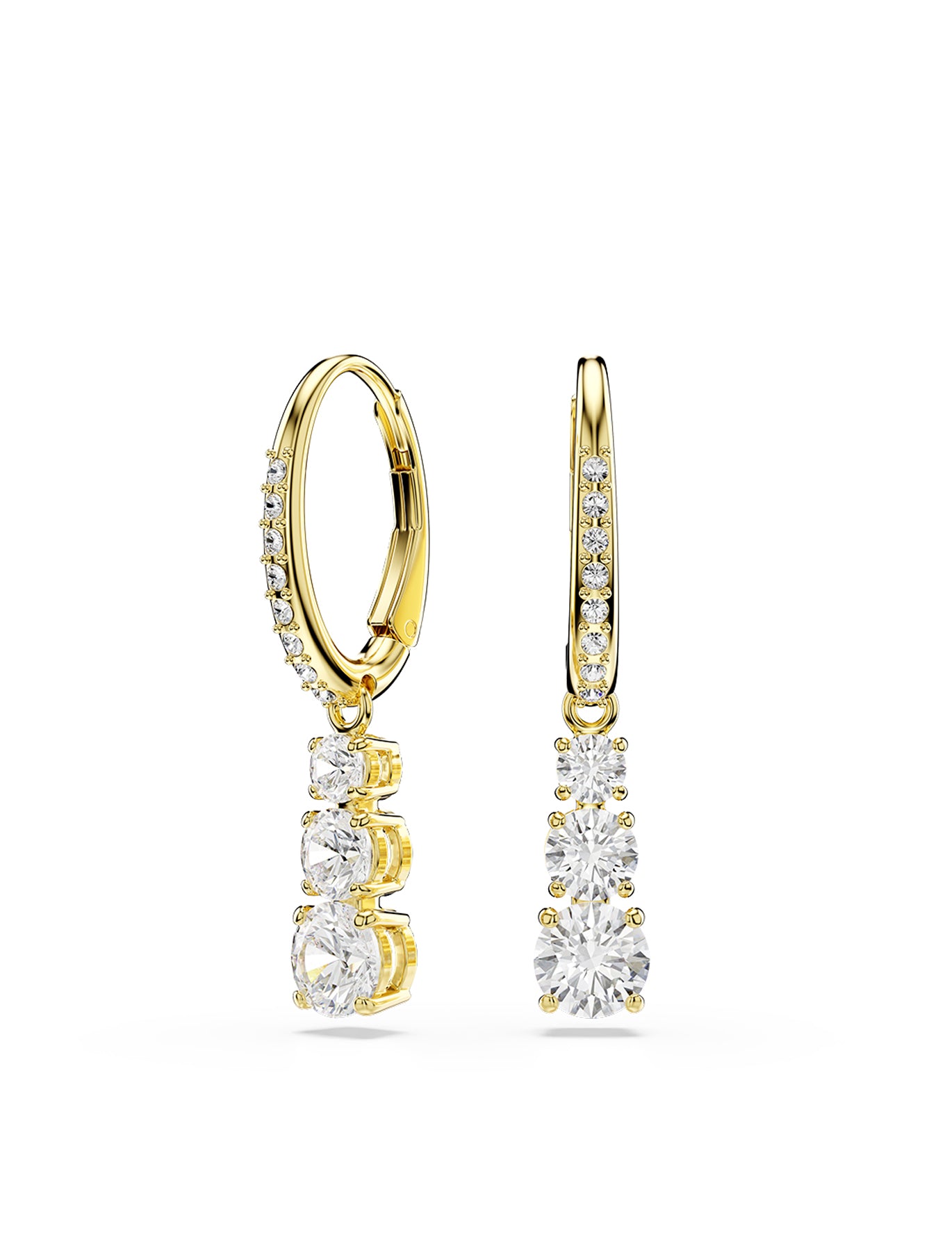 Attract Trilogy Rhodium Drop Earrings