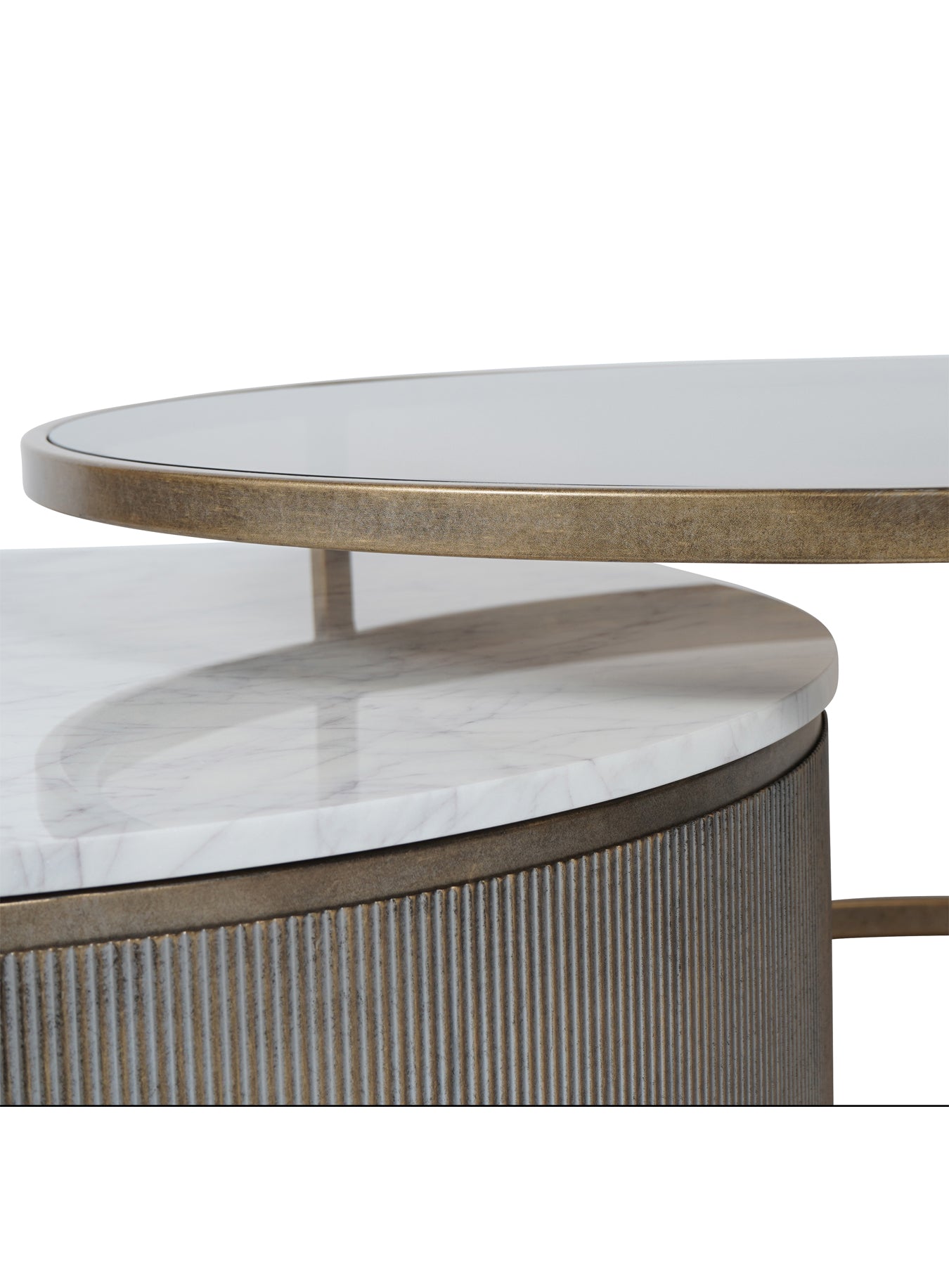 Belvedere Aged Gold Set of 2 Nesting Coffee Tables