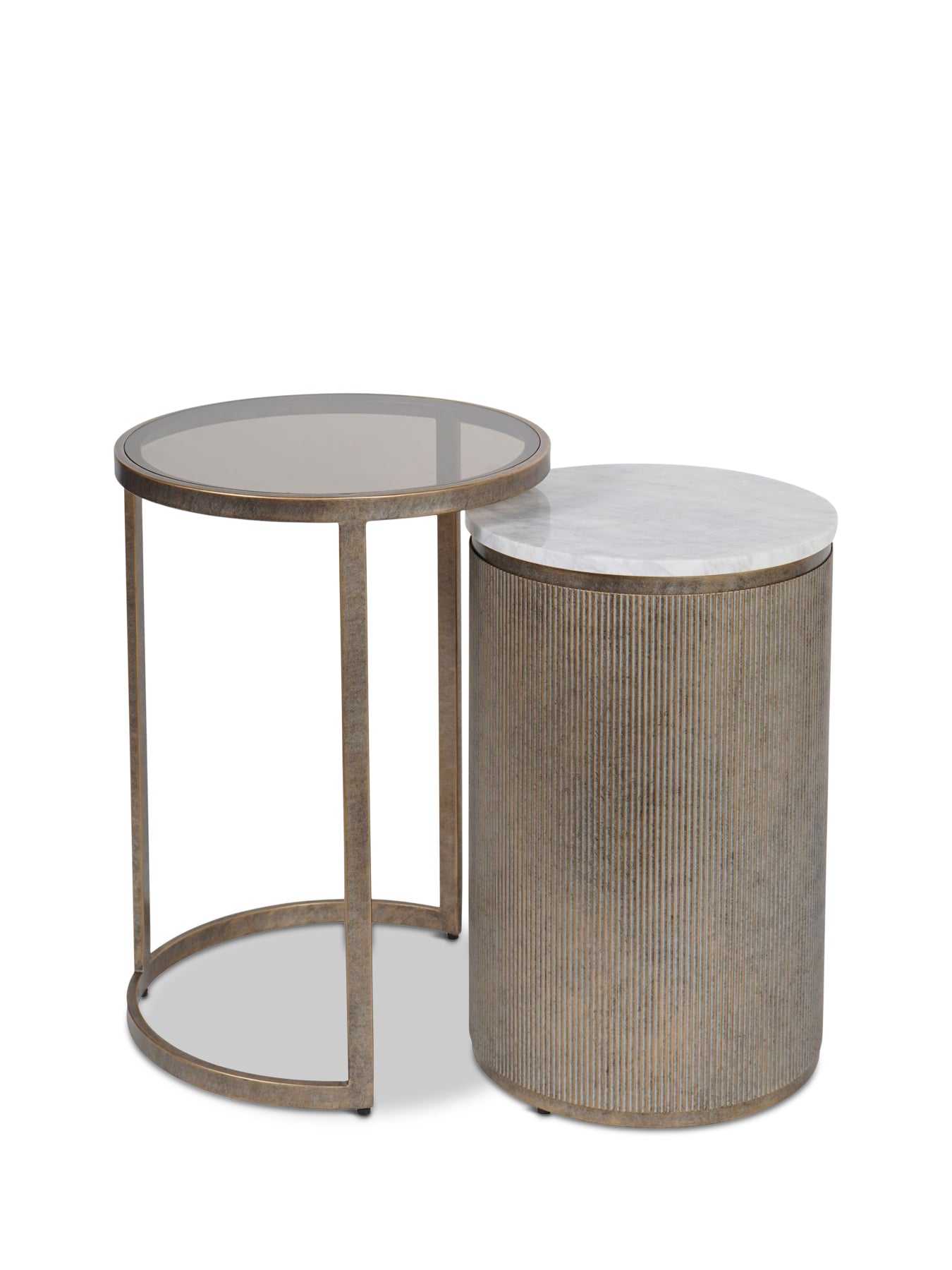Belvedere Aged Gold Set Of 2 Nesting Side Tables