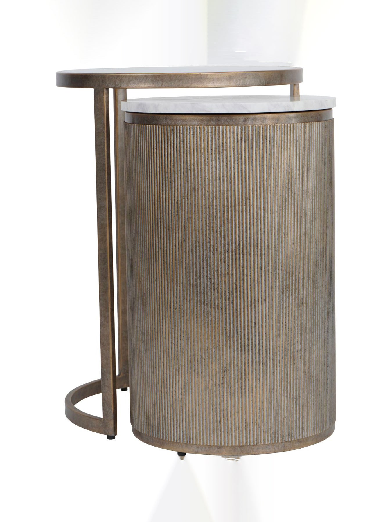 Belvedere Aged Gold Set Of 2 Nesting Side Tables