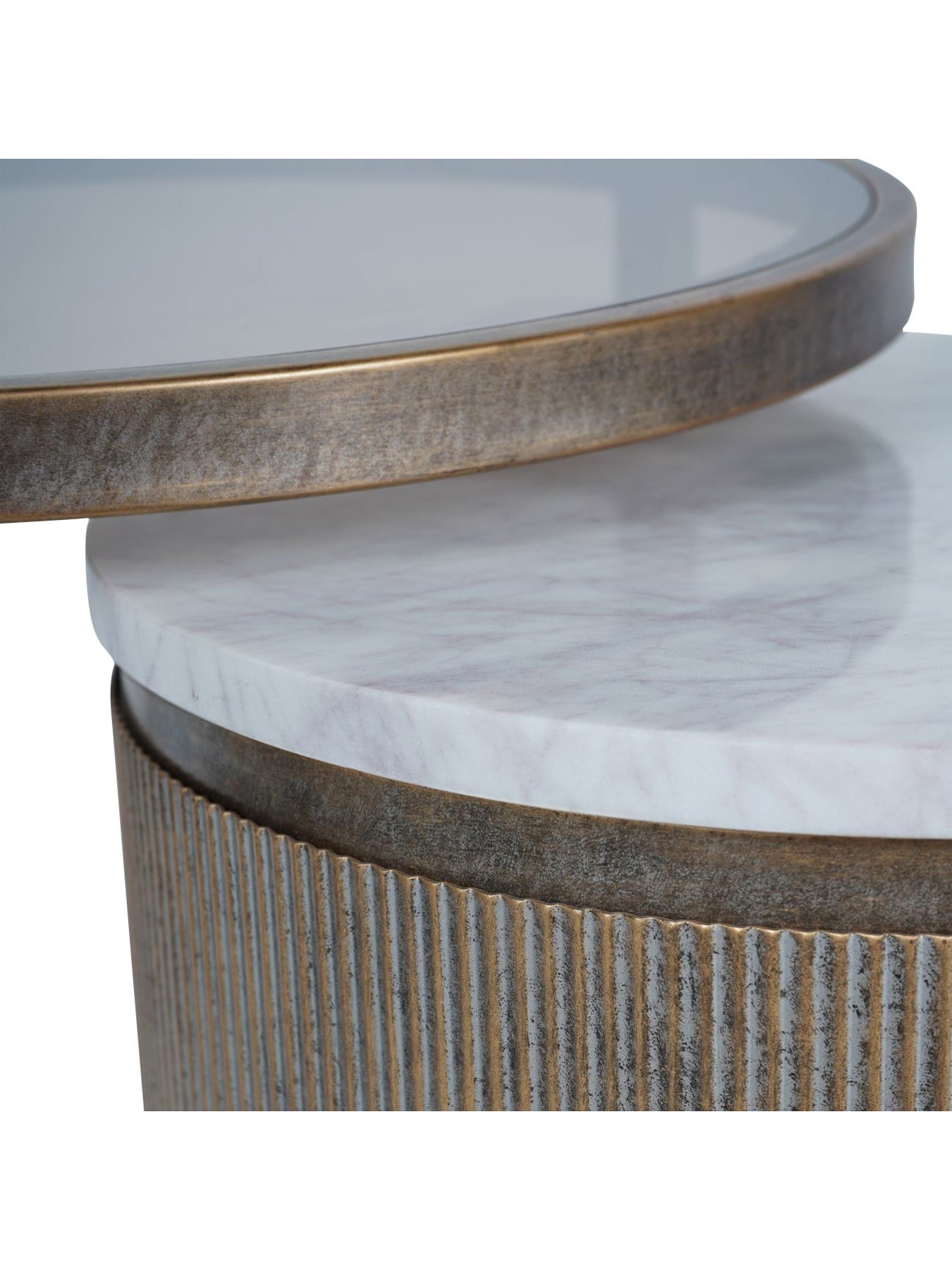 Belvedere Aged Gold Set Of 2 Nesting Side Tables