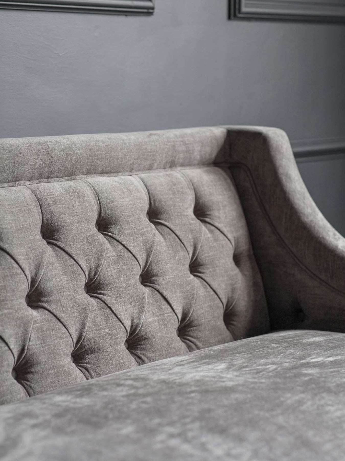 Theodore Buttoned Sofa Warm Grey 200cm