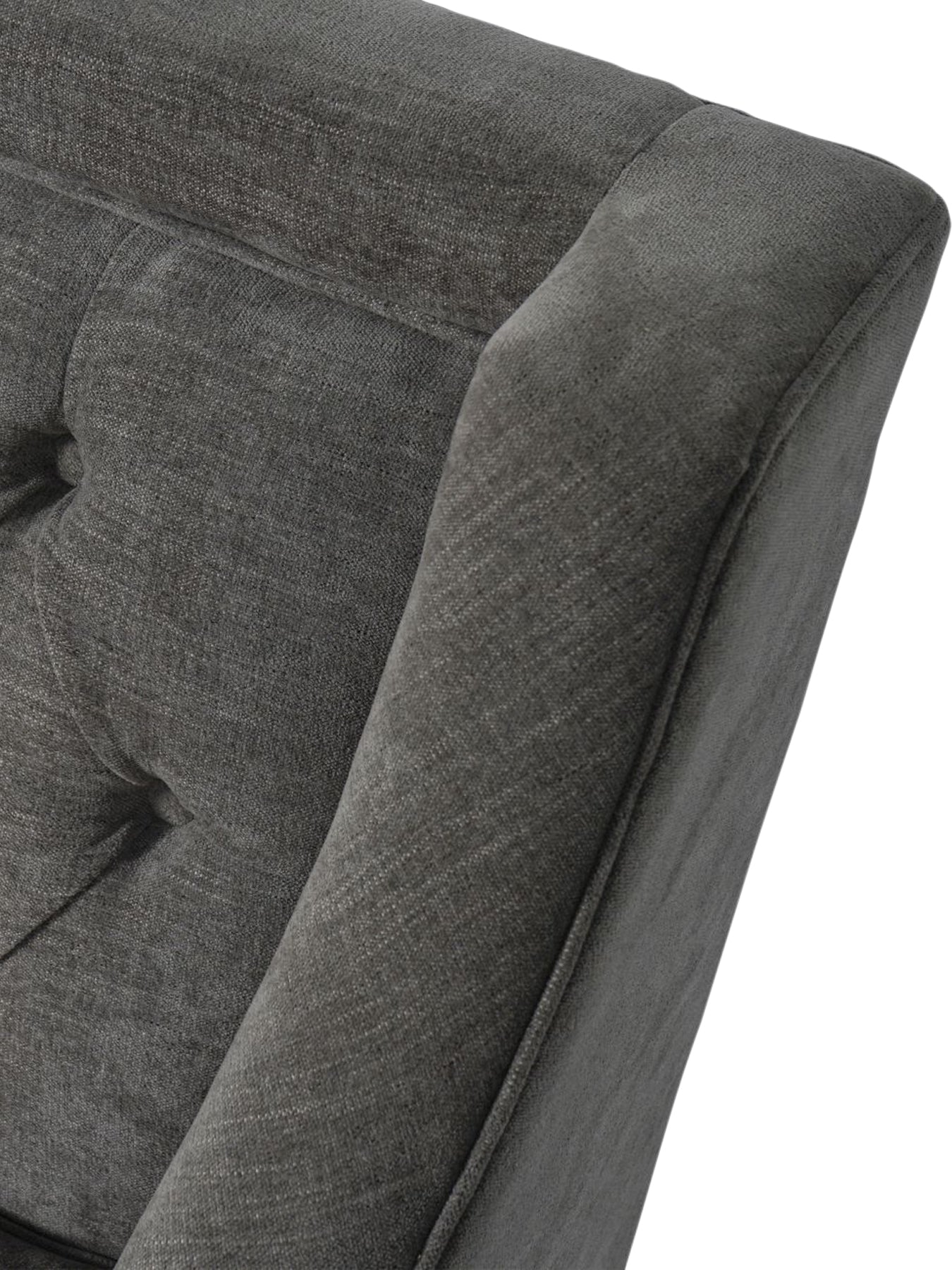 Theodore Buttoned Armchair in Warm Grey Fabric