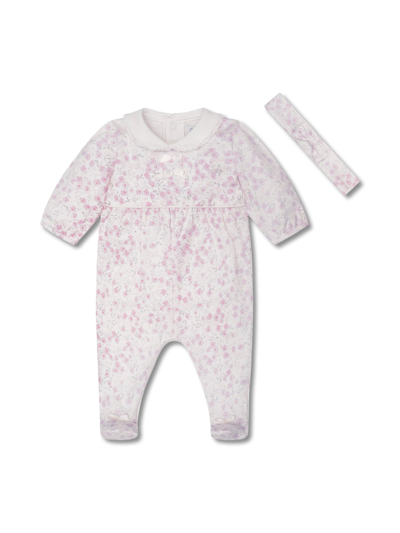 Kylie Floral Print Babygrow & Hairband Set