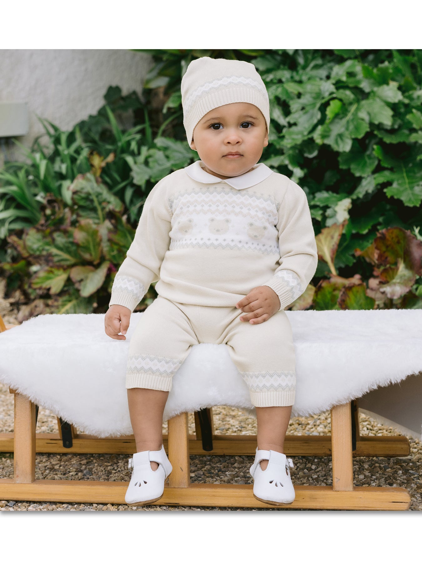 Kipling Knit 2pc bear & fairisle Jumper Leggings & Hat