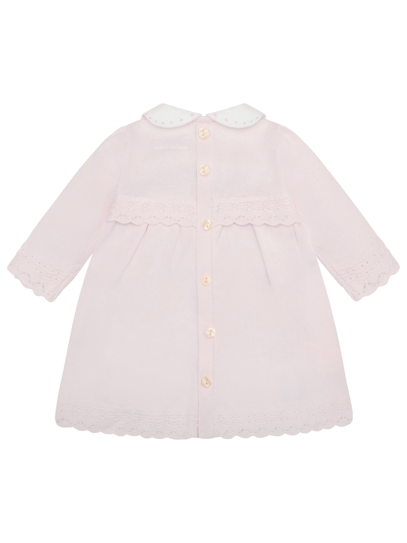 Pink Cotton Kristina Knitted Dress With Bow Tights