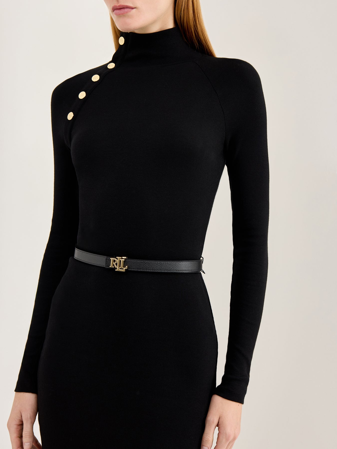 Reversible Skinny Leather Belt Black