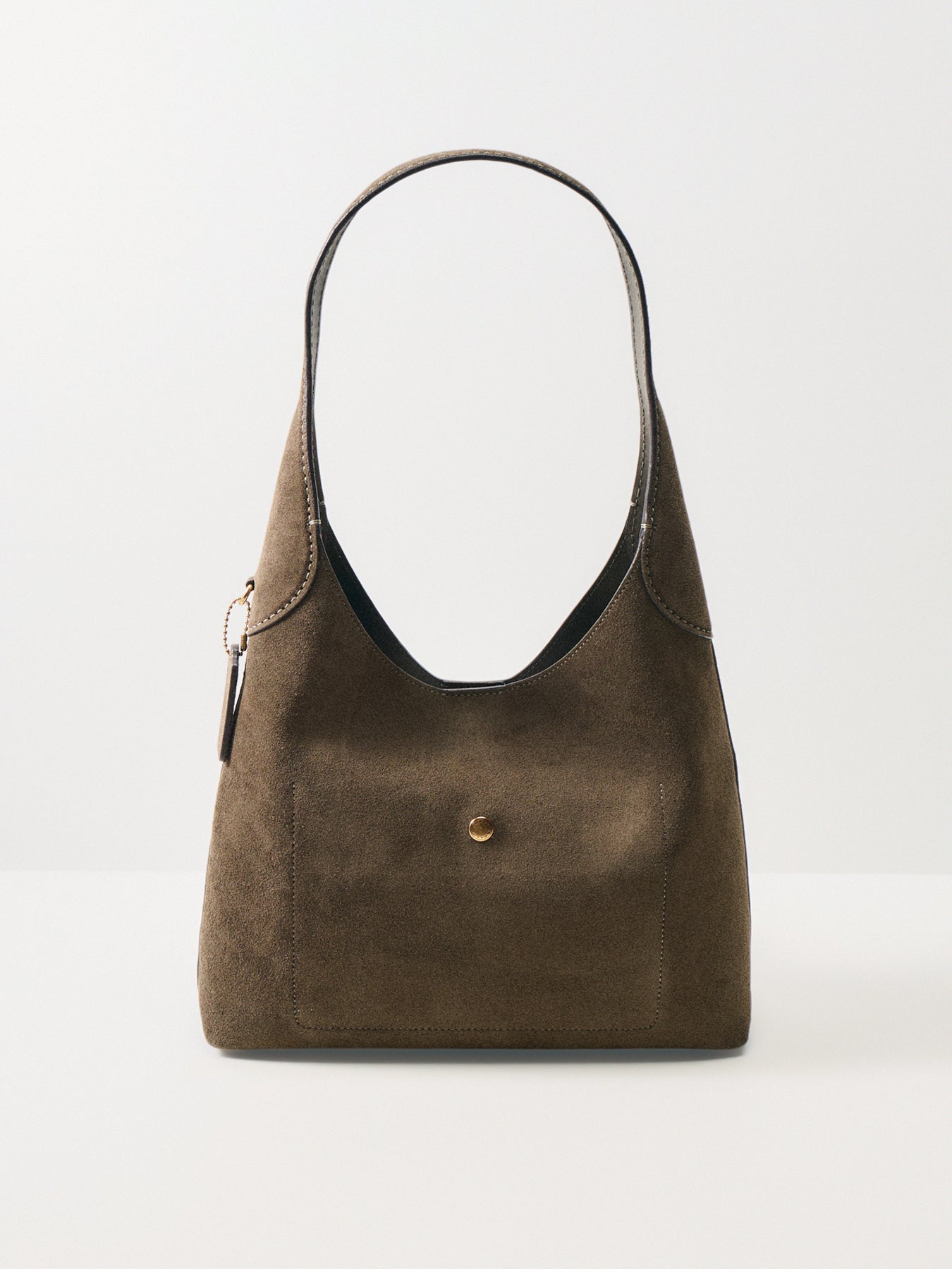 Suede Brooklyn Shoulder Bag 28 Olive