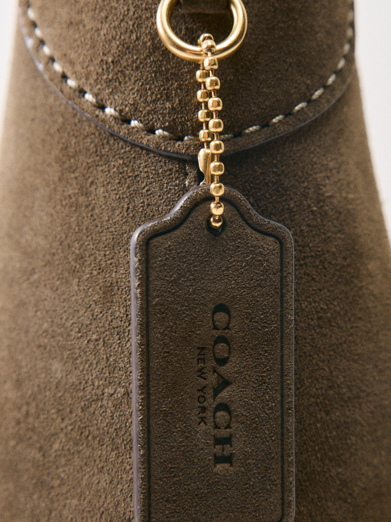 Suede Brooklyn Shoulder Bag 28 Olive