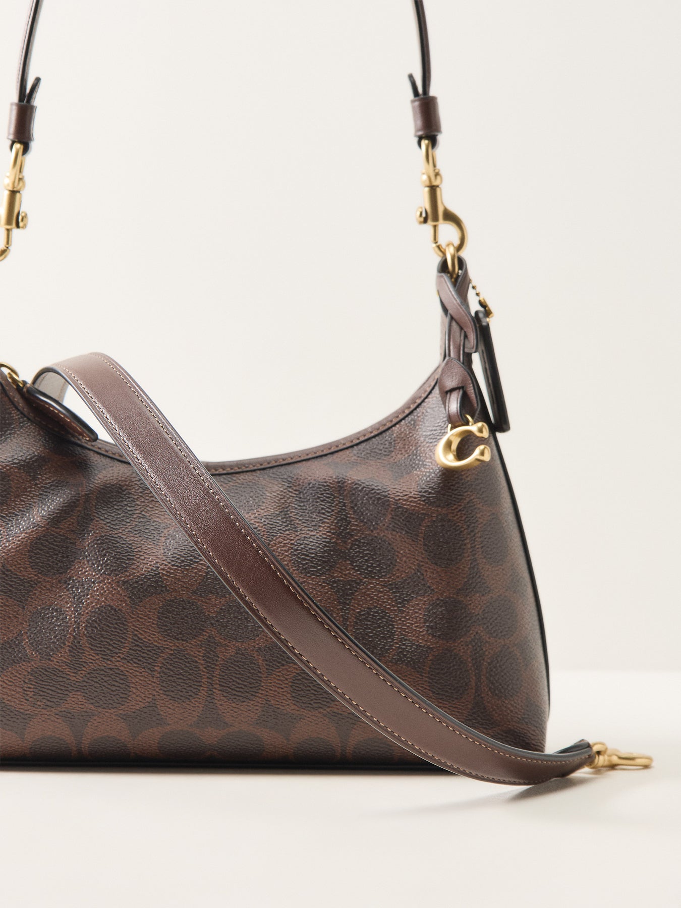 Signature Shoulder Bag Canvas Beige