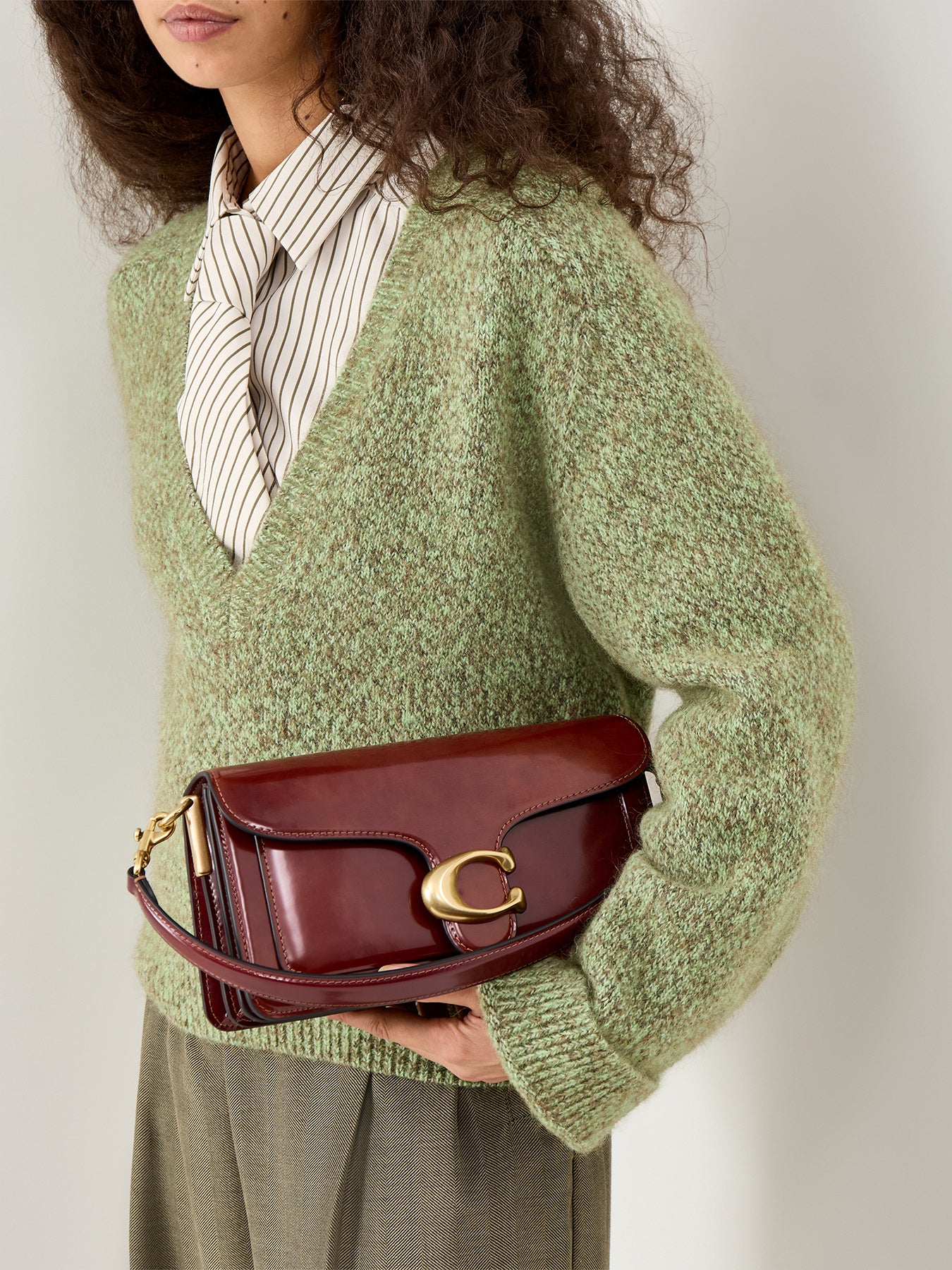 Spazzolato Leather Tabby Shoulder Bag Neutral