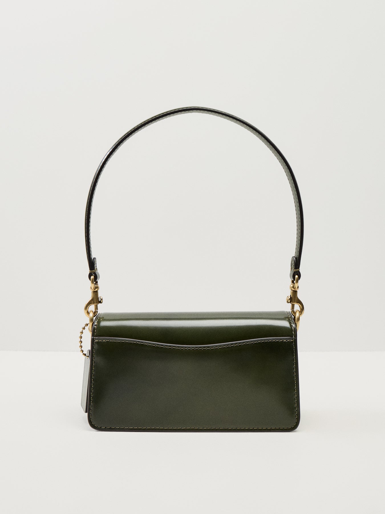 Spazzolato Leather Tabby Shoulder Bag 20 Olive