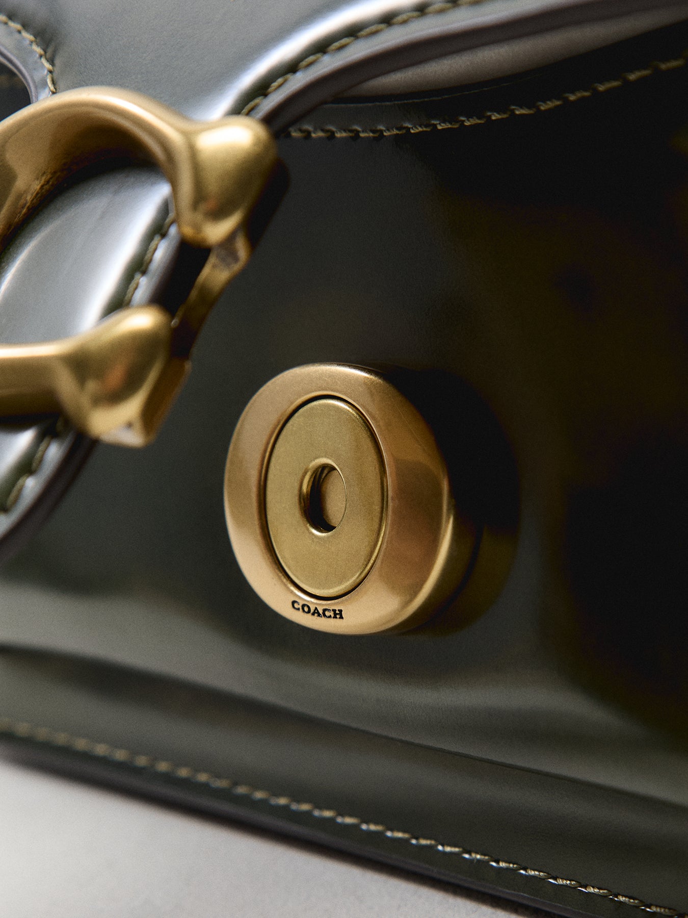 Spazzolato Leather Tabby Shoulder Bag 20 Olive