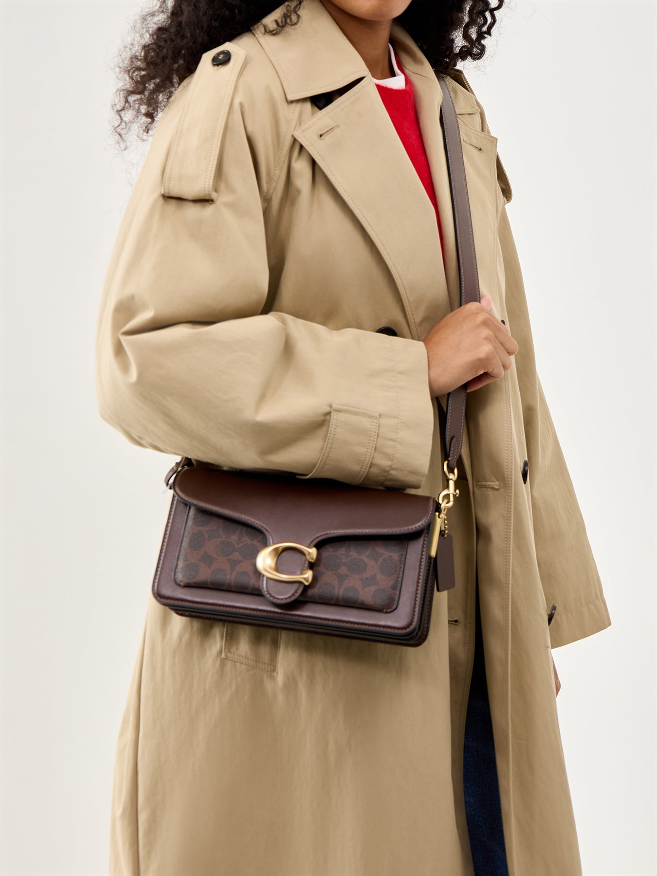 Coated Canvas Signature Tabby Shoulder Bag 26 Refresh Maple Maple