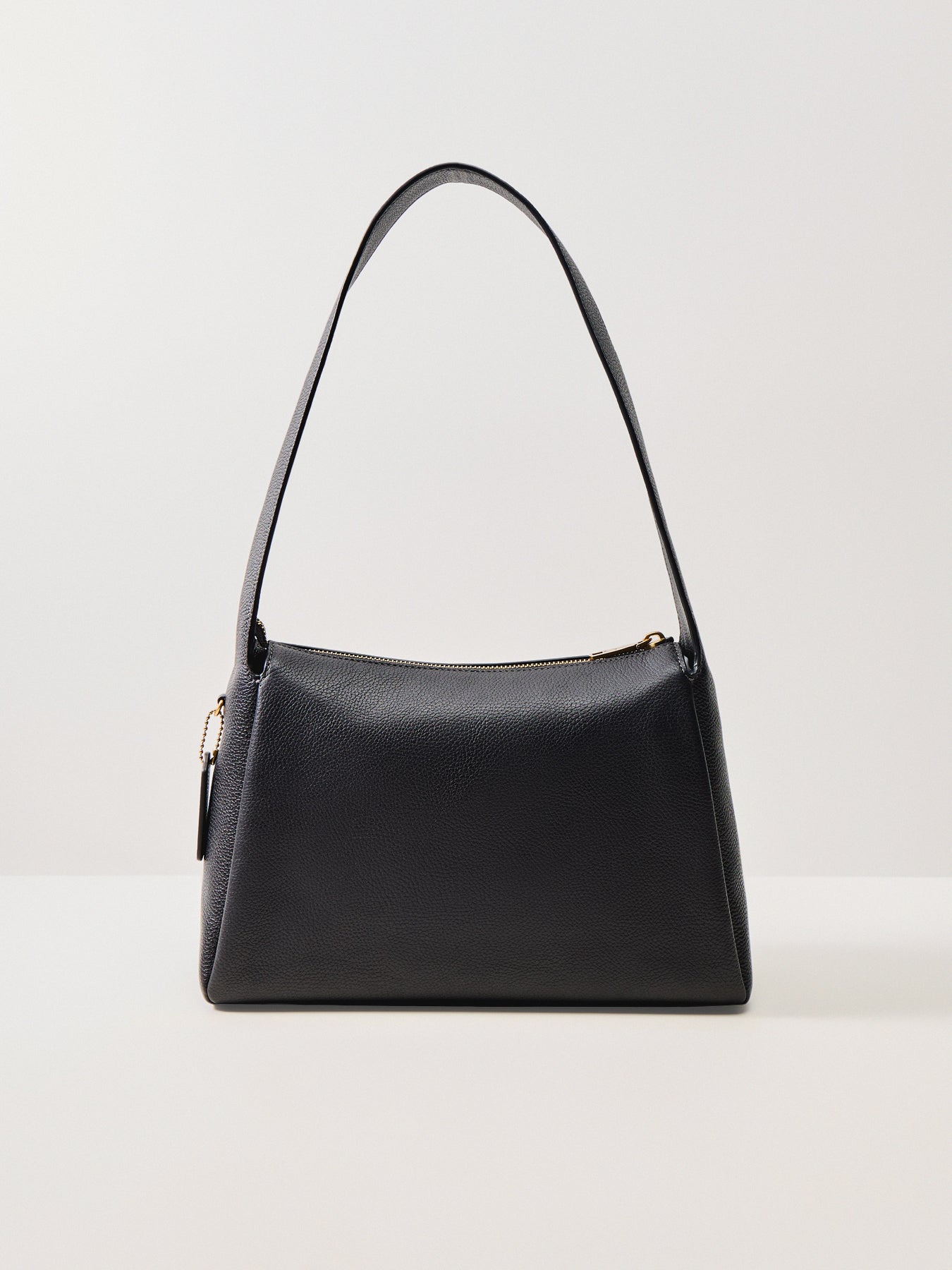 Polished Pebble Leather Lola Black Shoulder Bag