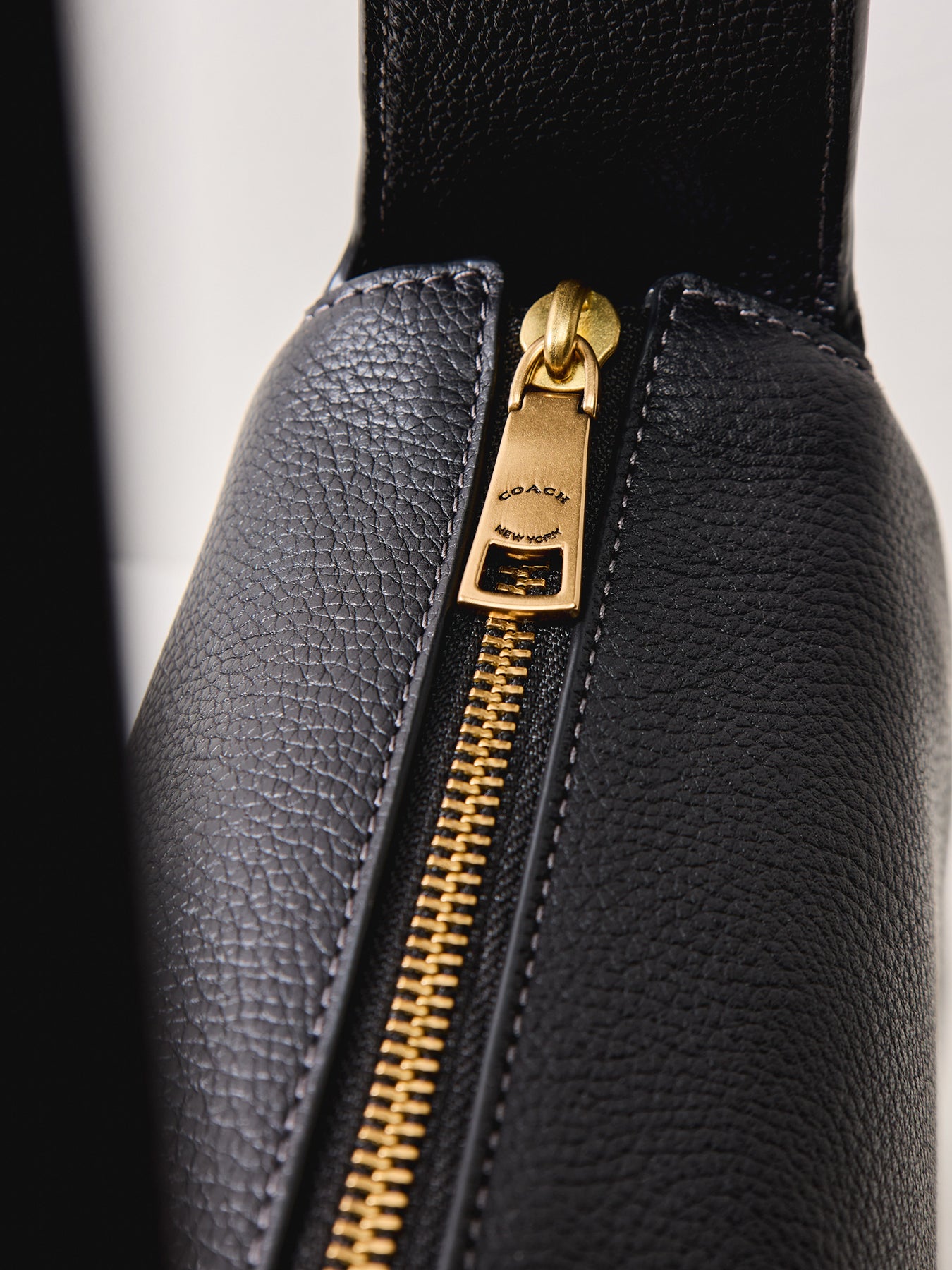 Polished Pebble Leather Lola Black Shoulder Bag