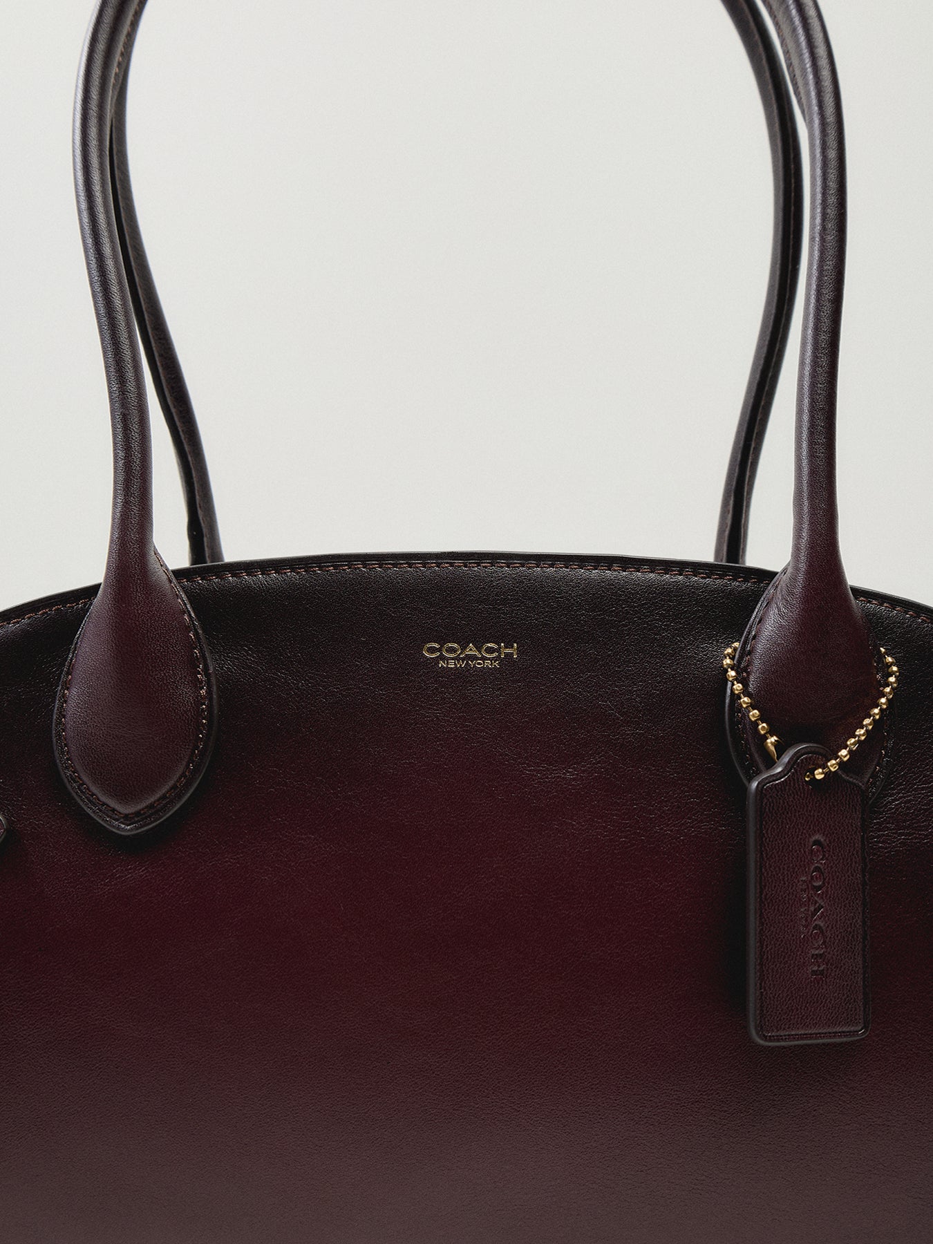 Natural Grain Leather Empire Carryall 34 Merlot