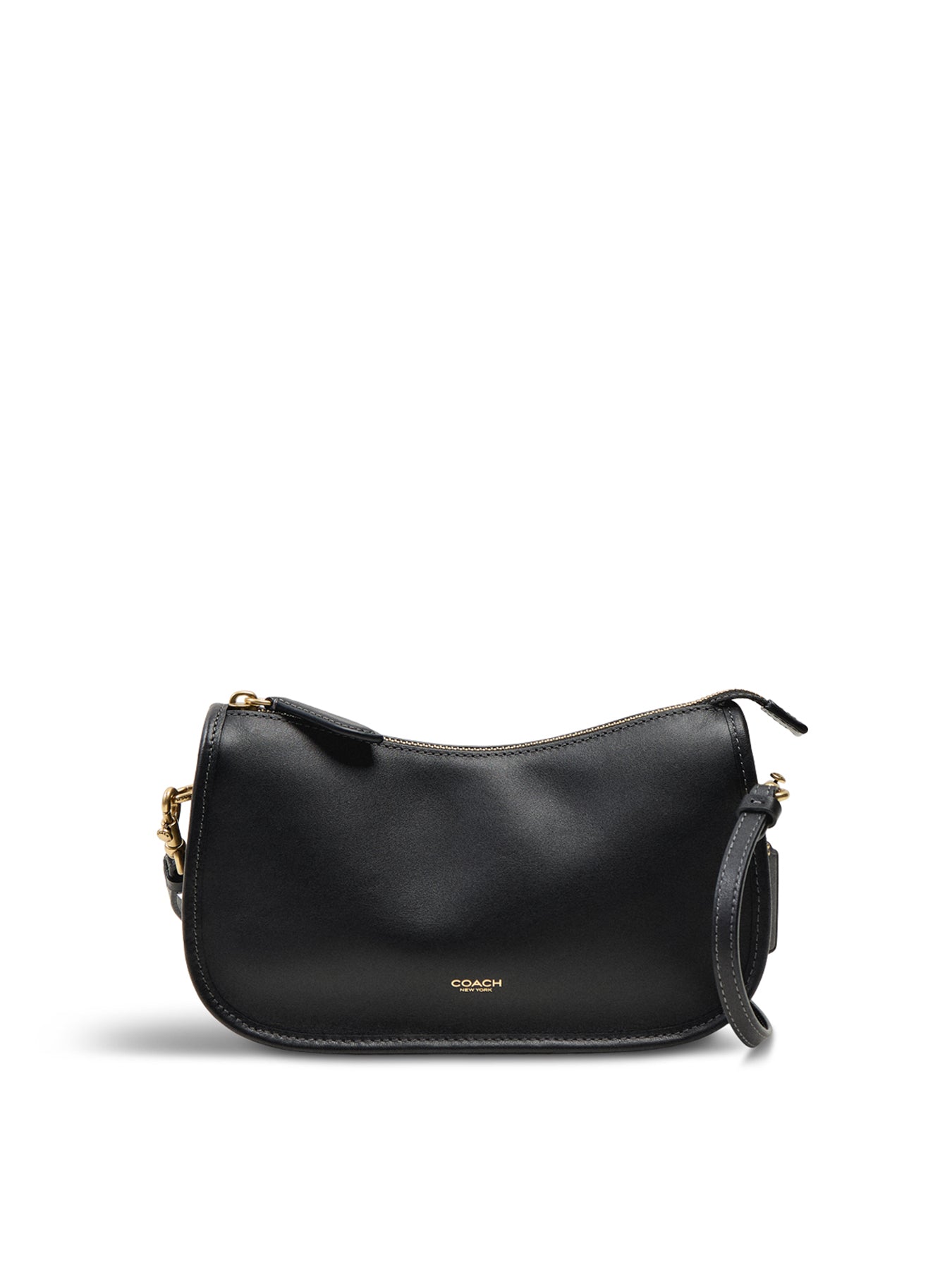 Waverly Natural Grain Leather Shoulder Bag Black