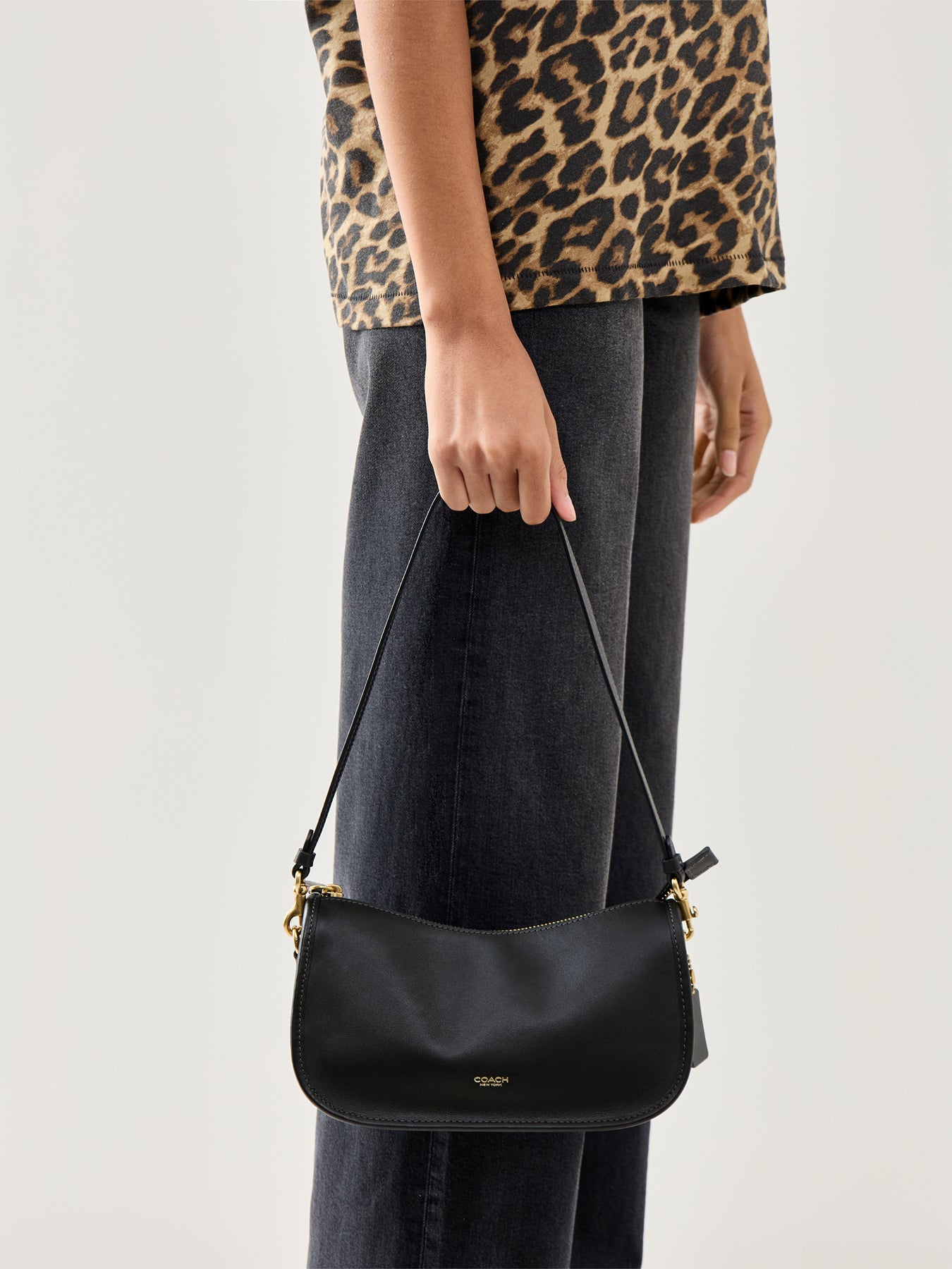 Natural Grain Leather Waverly Bag Black