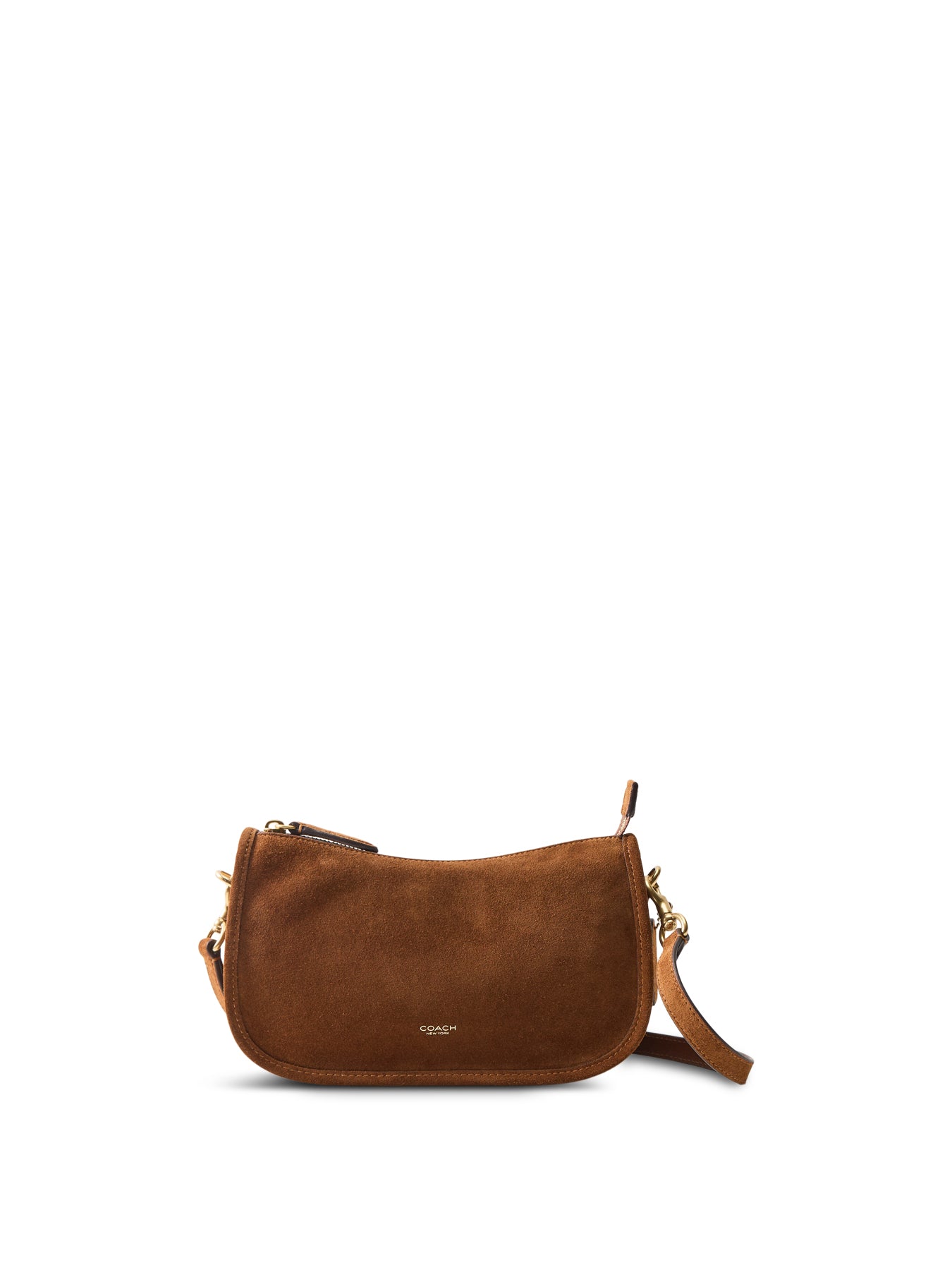 Waverly Suede Shoulder Bag Brown