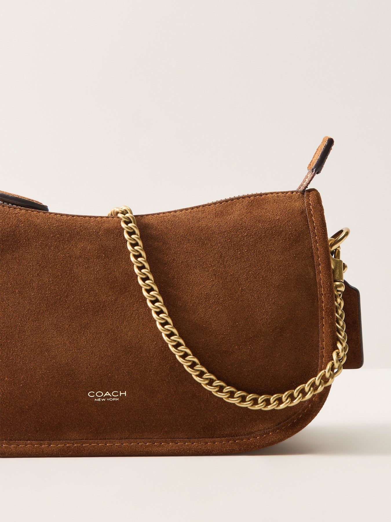 Waverly Suede Shoulder Bag Brown