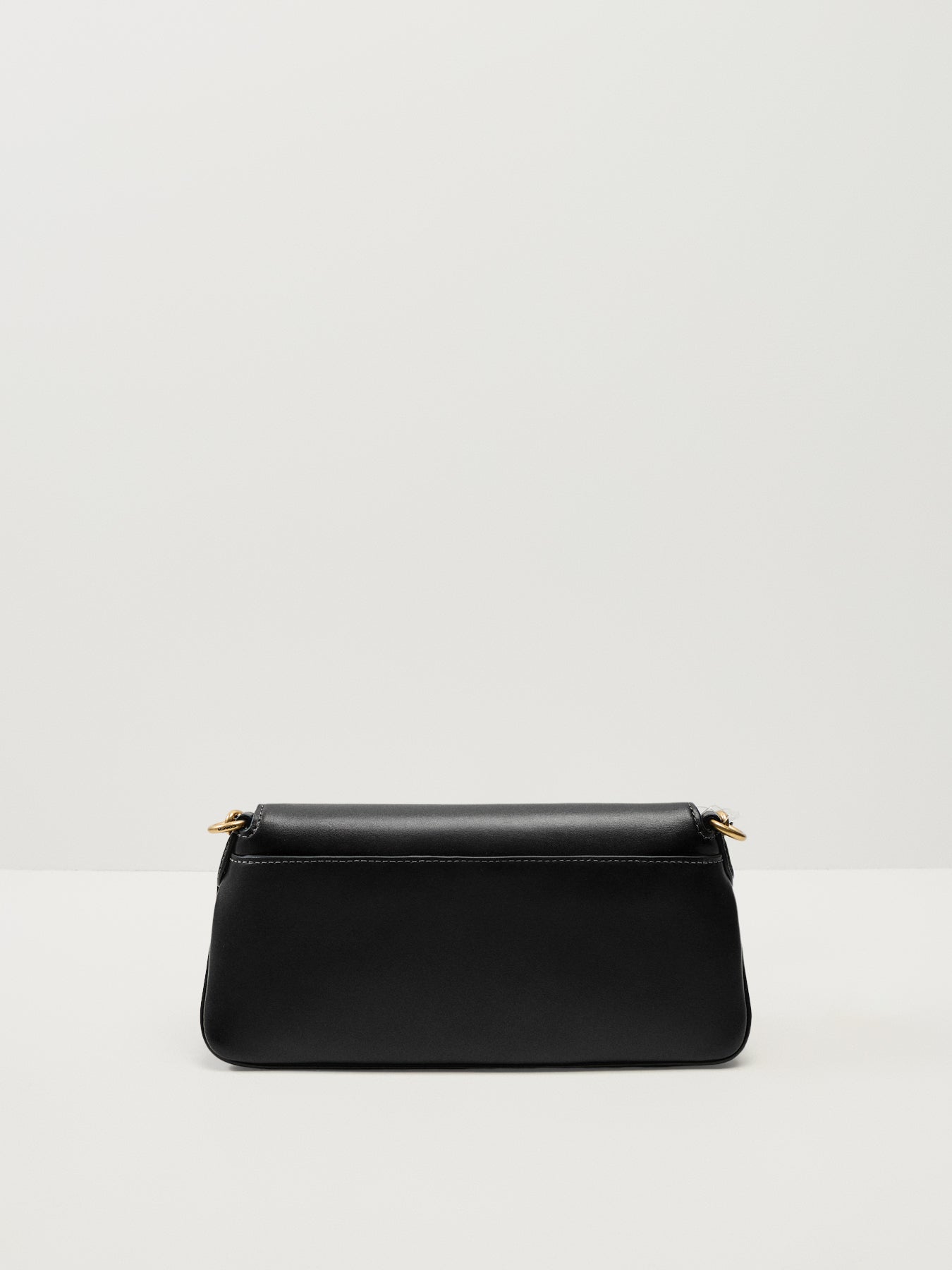 Refined Calf Leather Jet Shoulder Bag Black