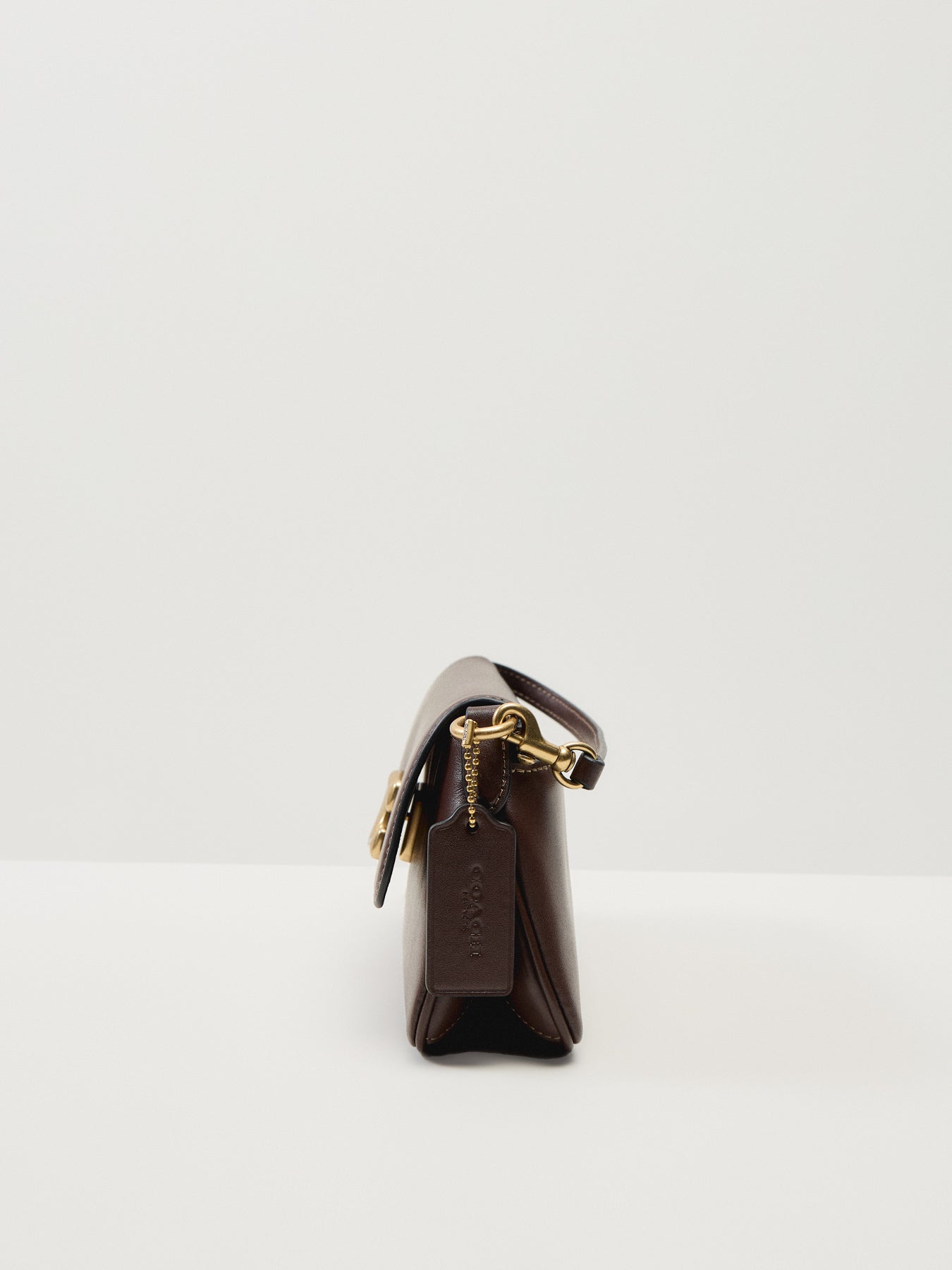 Refined Calf Leather Jet Shoulder Bag Maple